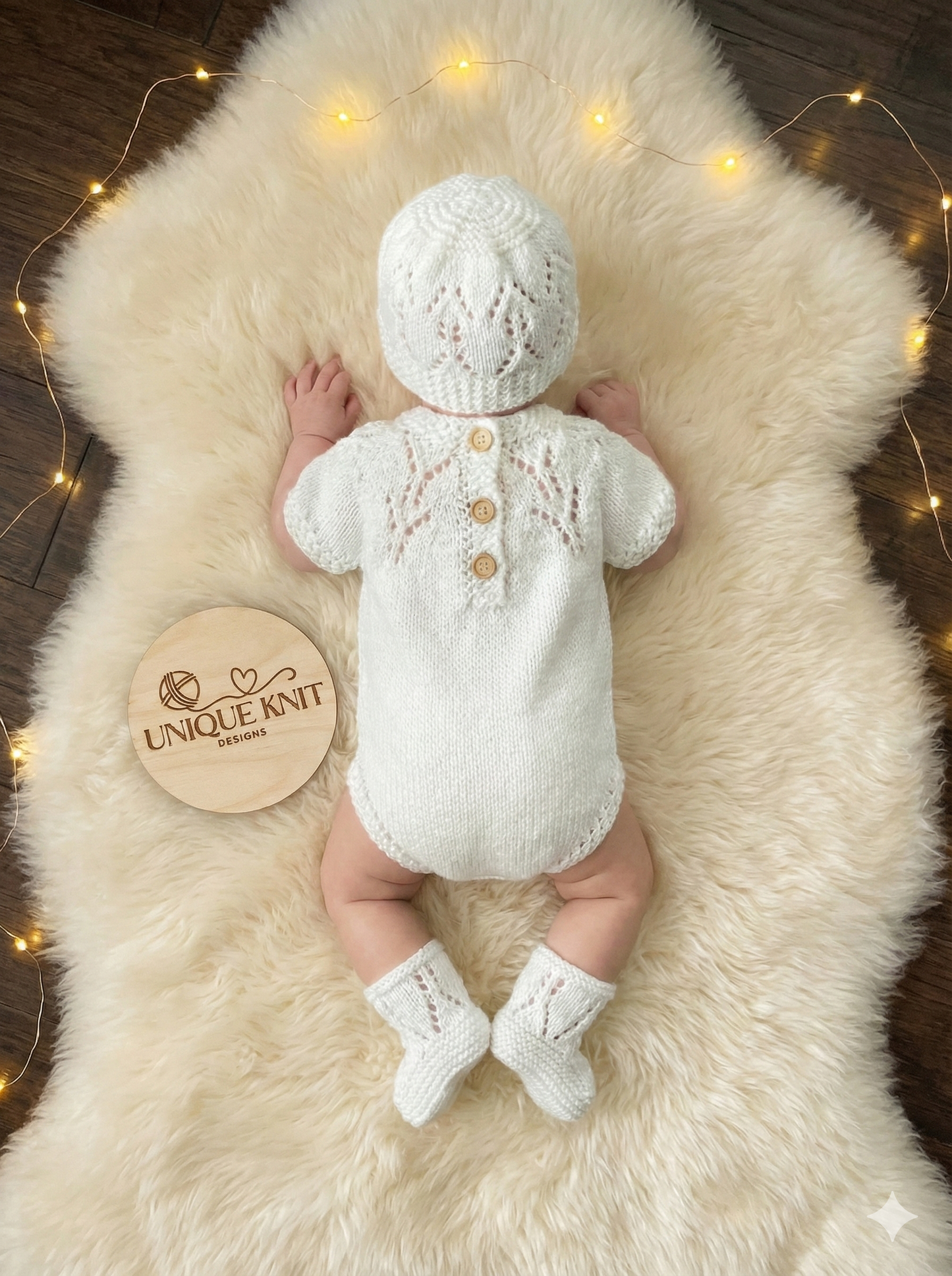 "Cherub" Romper knitting pattern for reborn doll 16-22" or 0-3 Month old baby