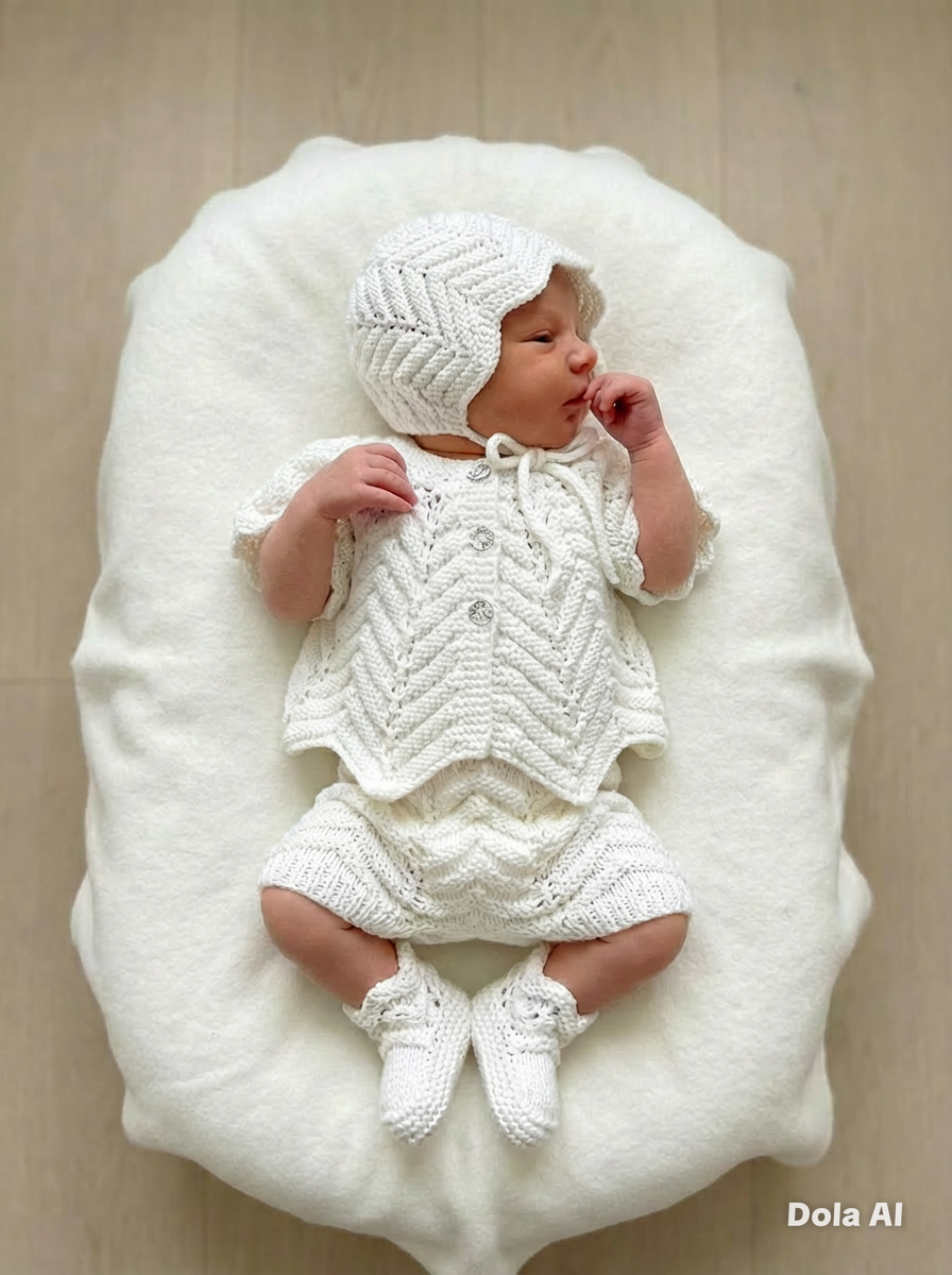 "Angelica” Multi-piece Knitting pattern for Reborn doll 16 -22” or 0-3 Month Old Baby