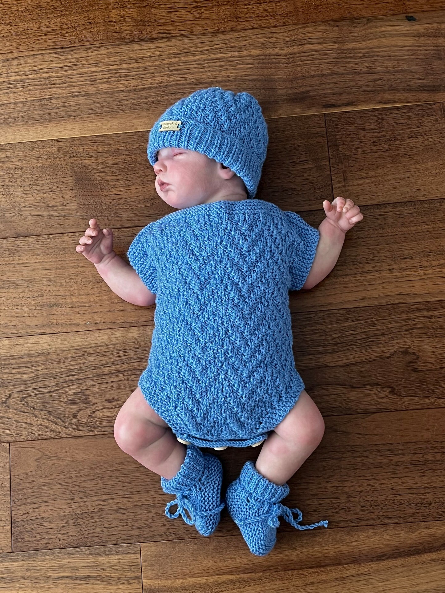 "Neptune” Romper Knitting pattern for Reborn doll 16 -22” or 0-3 Month Old Baby