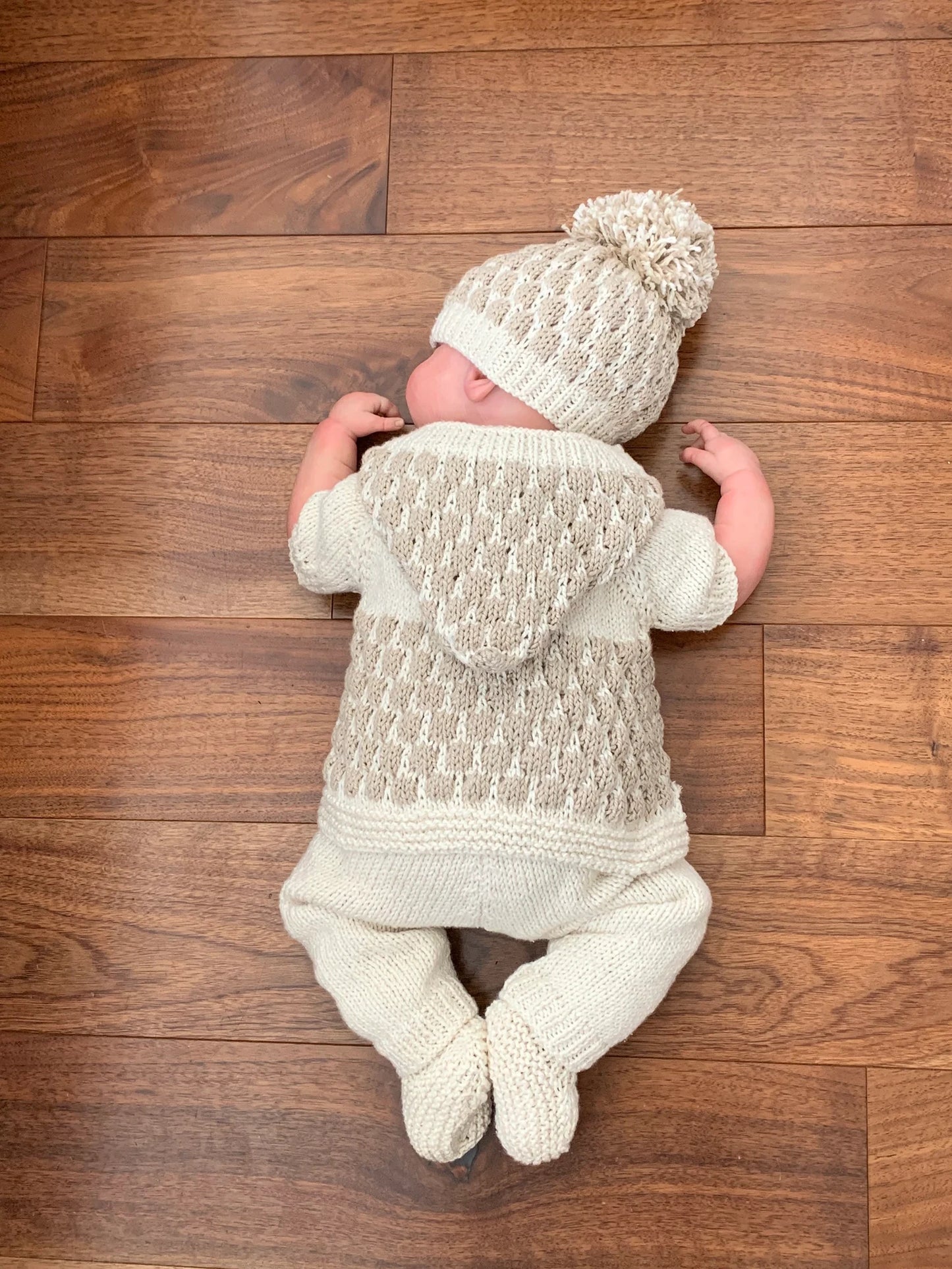 "Popcorn” 4 Piece set Knitting pattern for Reborn doll 16 -22” or 0-3 Month Old Baby