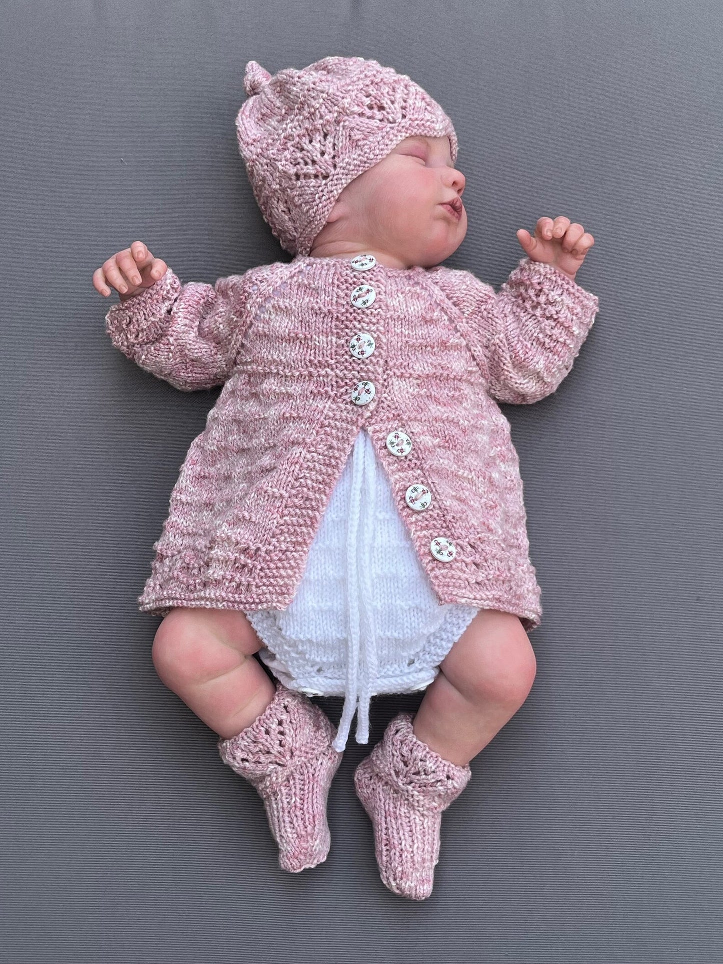 "Windsor” 4 Piece Set Knitting pattern for Reborn doll 16-22” or 0-3 Month Old Baby