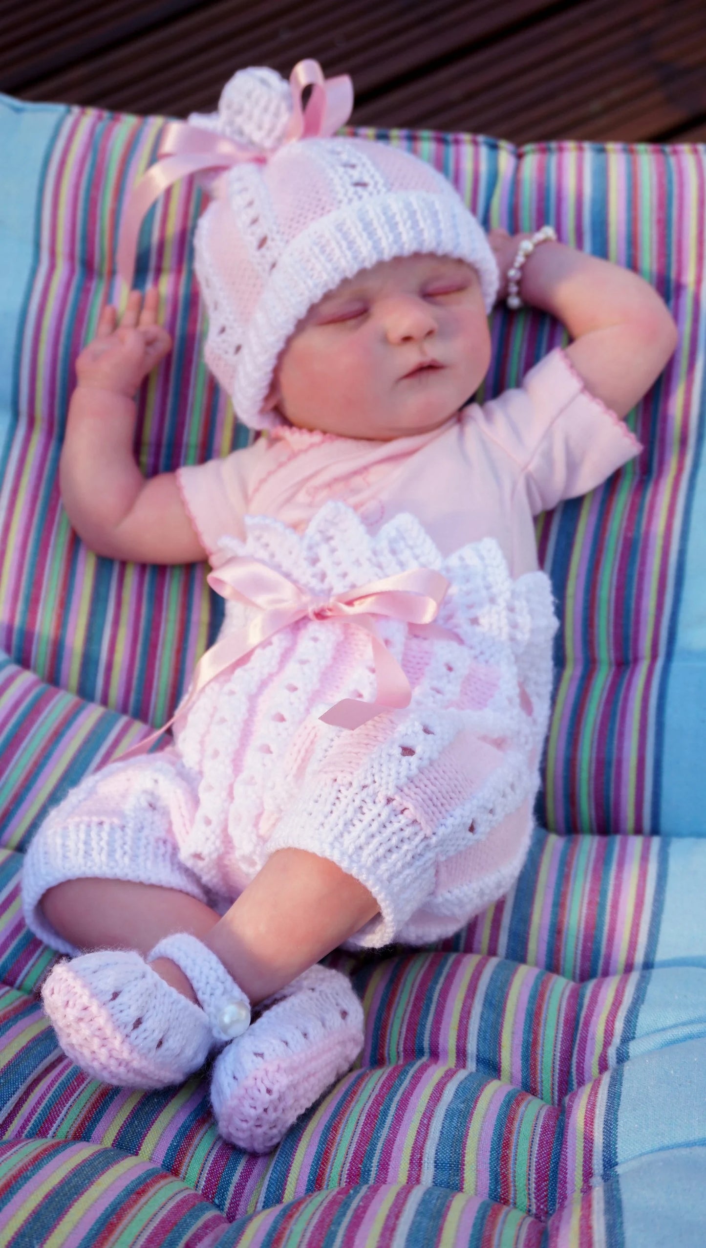 "Rosebud” Summer set Knitting pattern for Reborn doll 16 -22” or 0-3 Mth Old Baby