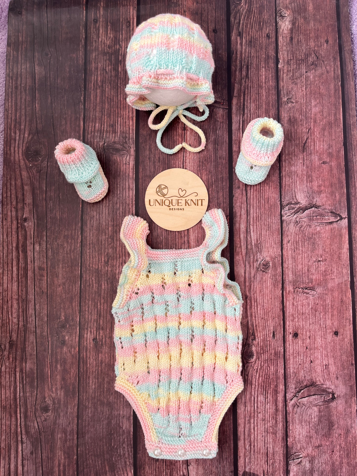 "Caz” Multi Piece set knitting pattern for reborn doll 16-22" or 0-3 month old baby
