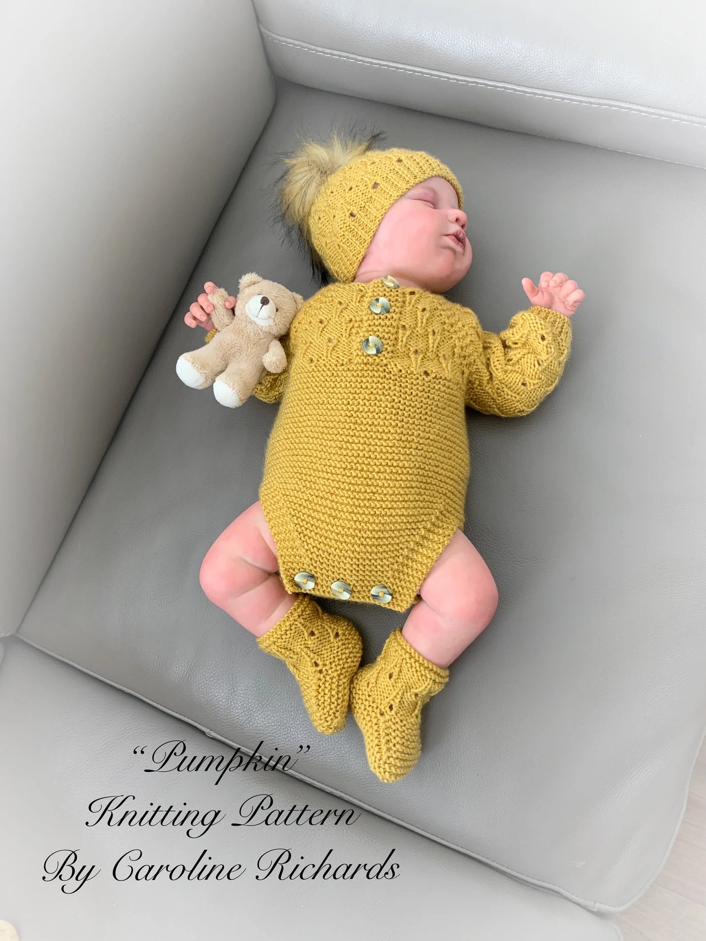 "Pumpkin” Romper Knitting pattern for Reborn doll 16 -22” or 0-3 Mth Old Baby
