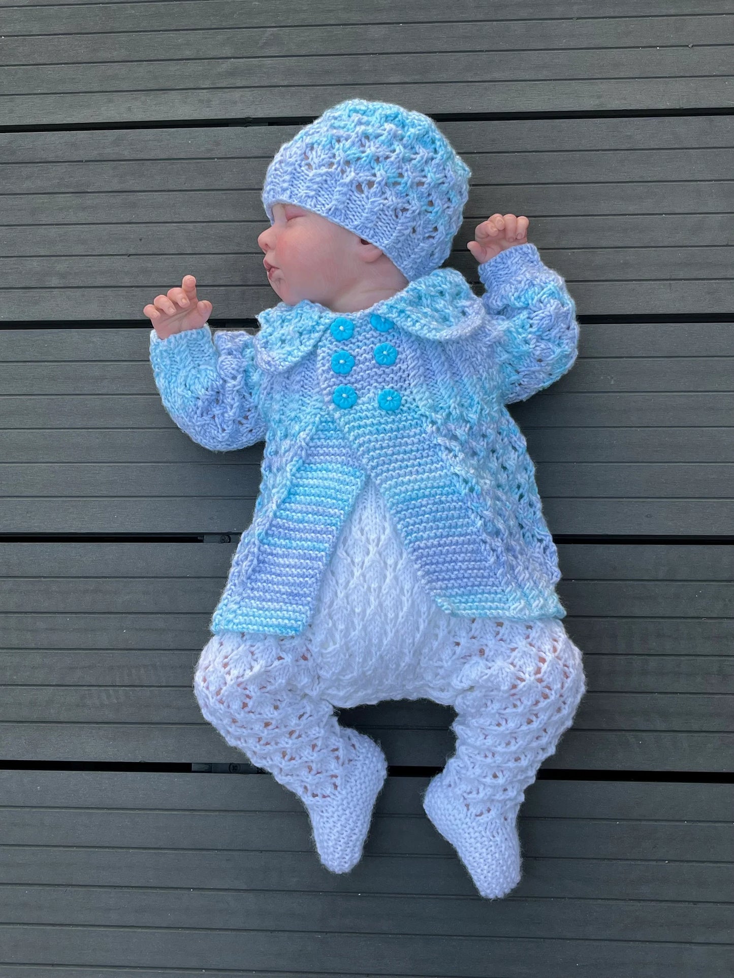 "Jelly Bean” 3 piece set Knitting pattern for Reborn doll 16 -22” or 0-3 Month Old Baby