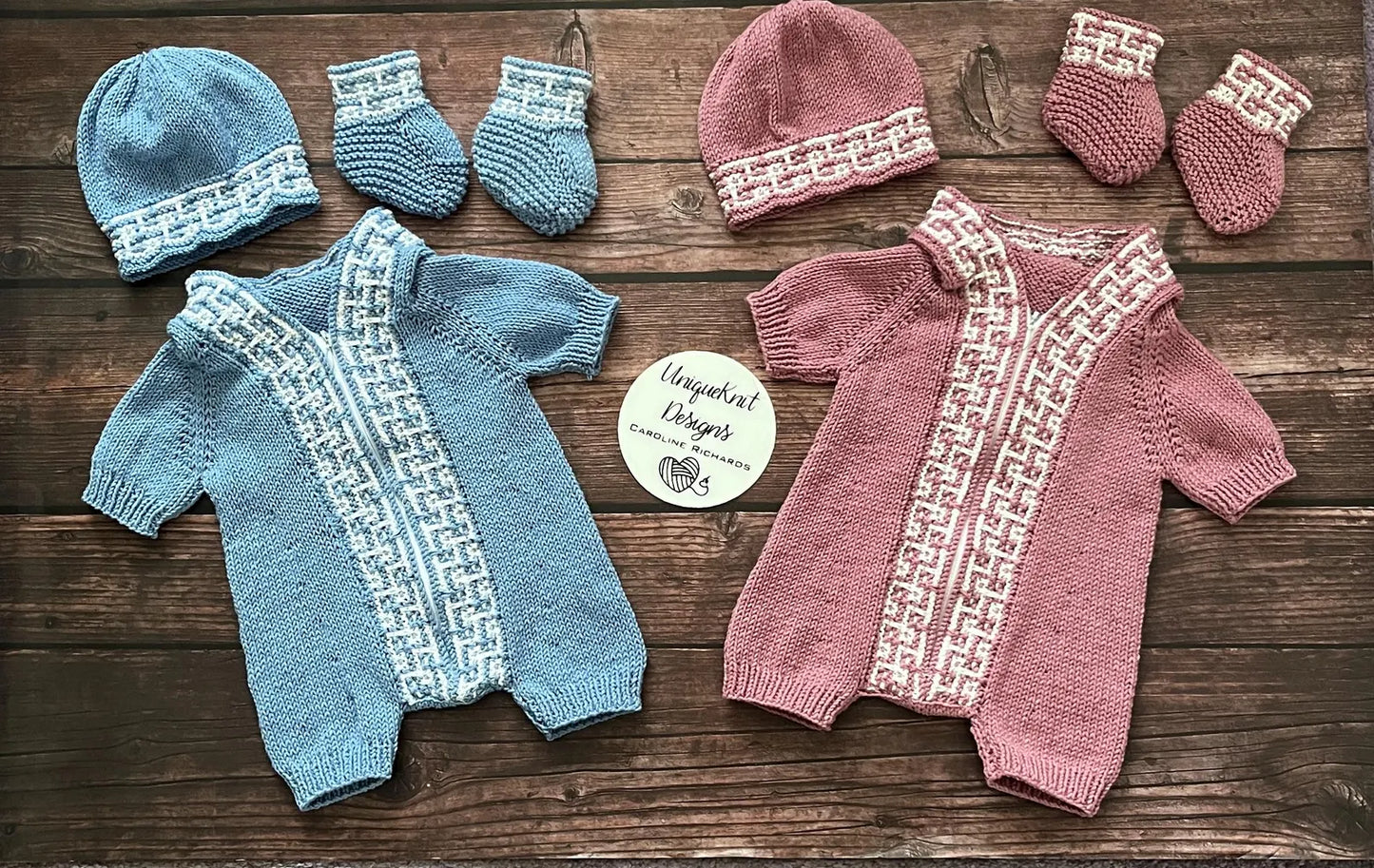 "Tetris” Romper Knitting pattern set for Reborn doll 16 -22” or 0-3 Month Old Baby