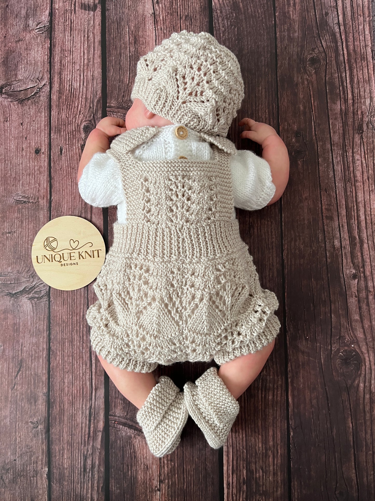 "Tim & Kim ” Multi Piece twin set knitting pattern for reborn doll 16-22" or 0-3 month old baby