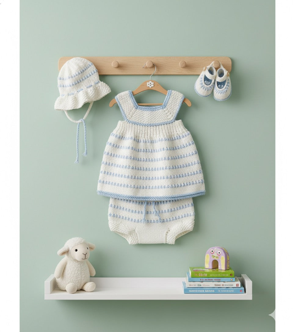 "Brook” 5 piece knitting pattern set for a reborn doll 16 -22” or 0-3 Month Old Baby
