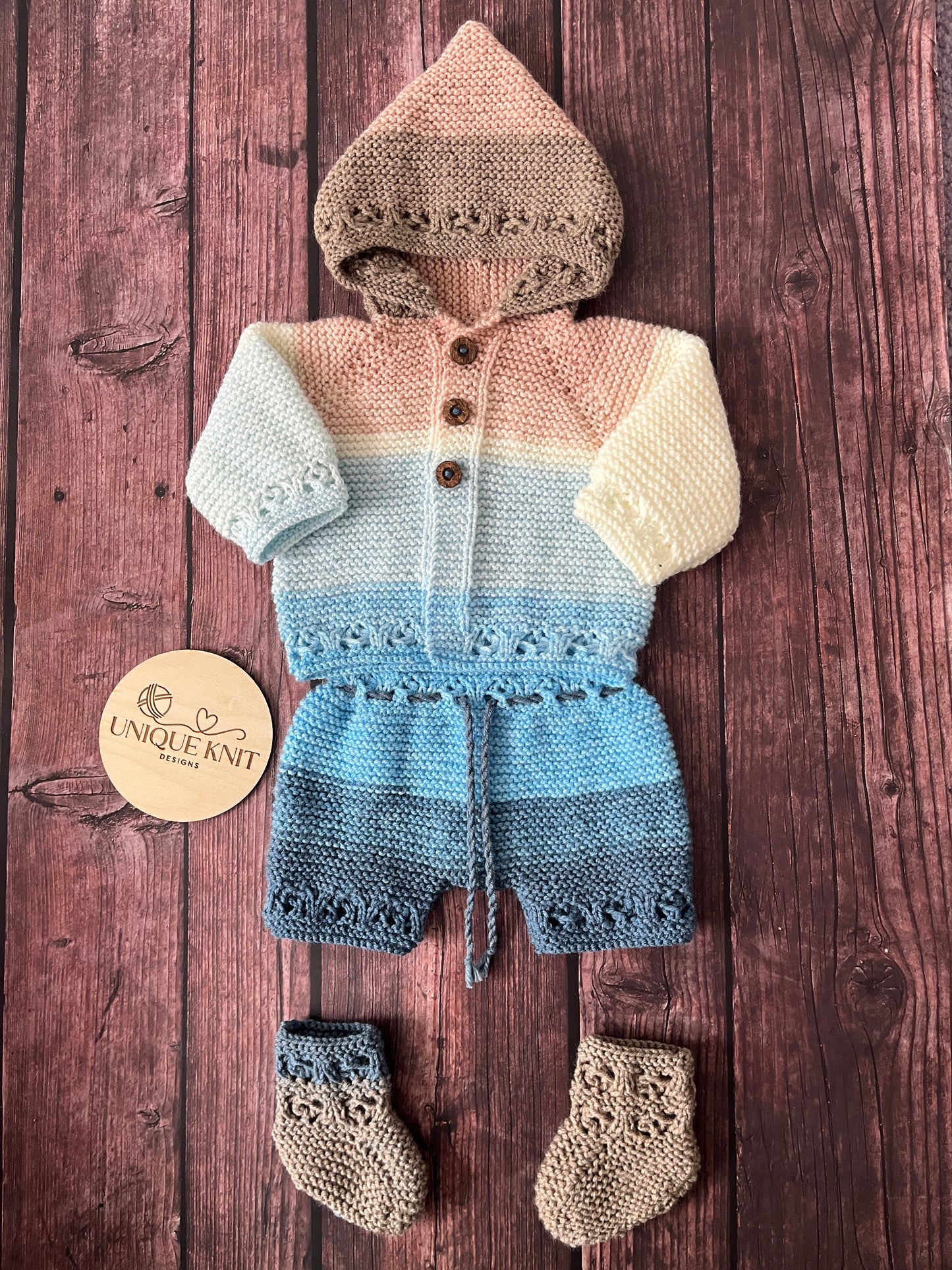 "Rainbow” Multi Piece set knitting pattern for reborn doll 16-22" or 0-3 month old baby