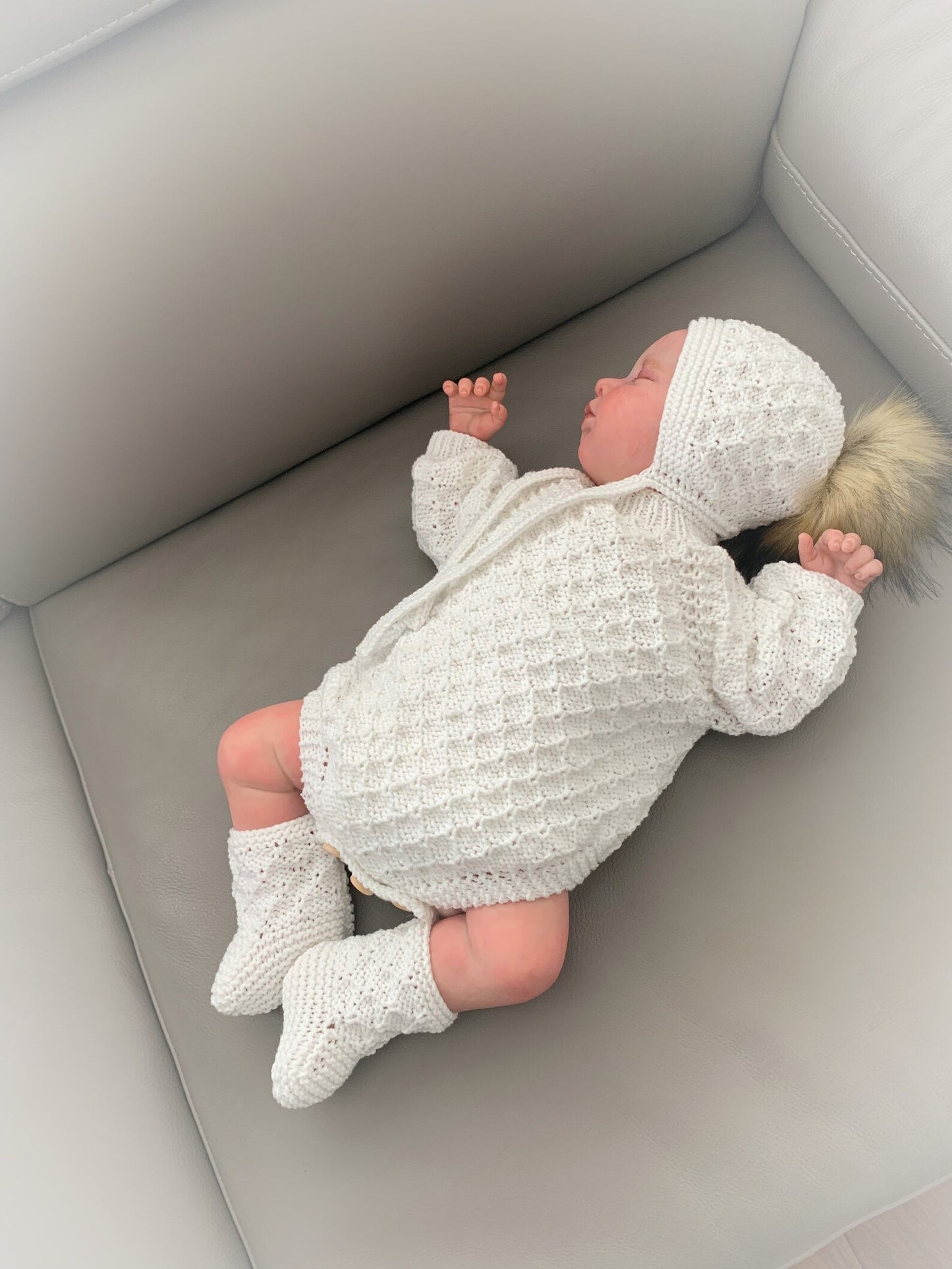 "Frejya” Romper Knitting pattern for Reborn doll 19 -24” or 0-6 Month Old Baby