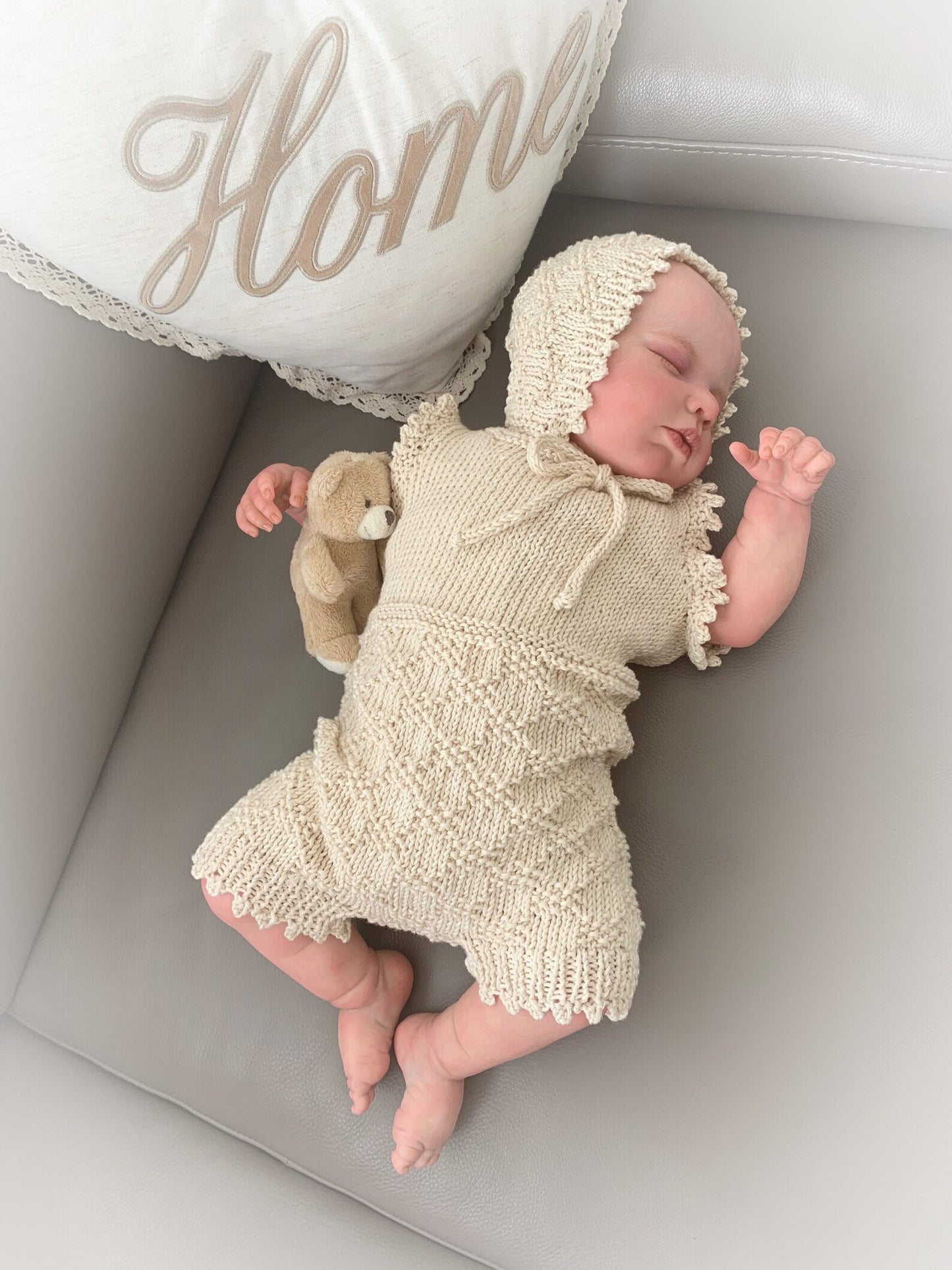 "Foxglove” Romper Knitting pattern set for Reborn doll 16 -22” or 0-3 Mth Old Baby
