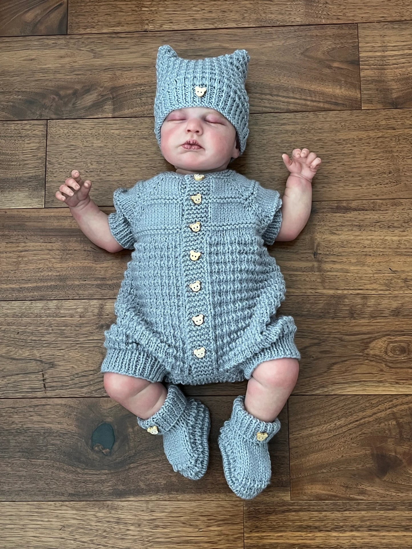 "Mango" Romper knitting pattern for reborn doll 16-22" or 0-3 Month old baby