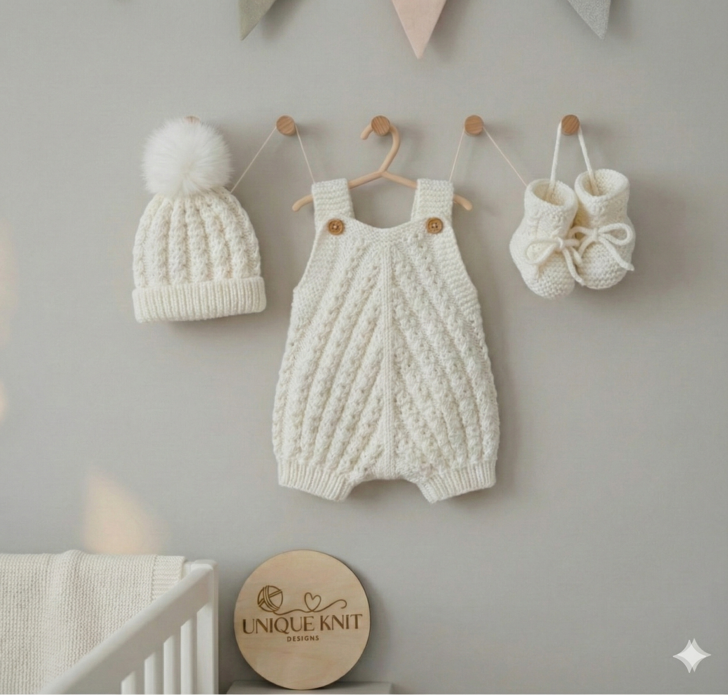 "Lupin” Romper Knitting pattern for Reborn doll 16 -22” or 0-3 Mth Old Baby