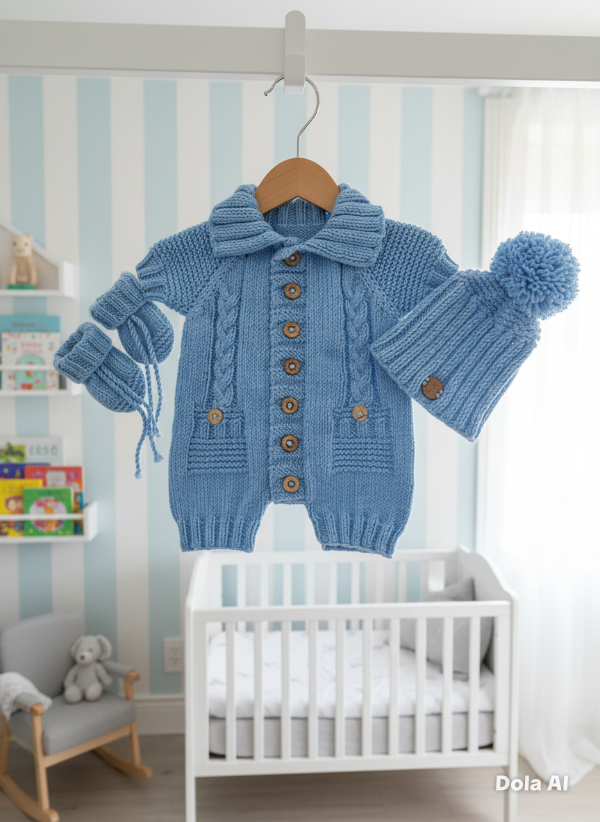 "Acorn" Romper Set Knitting pattern for Reborn doll 16 - 22” or 0-3 Mth Old Baby