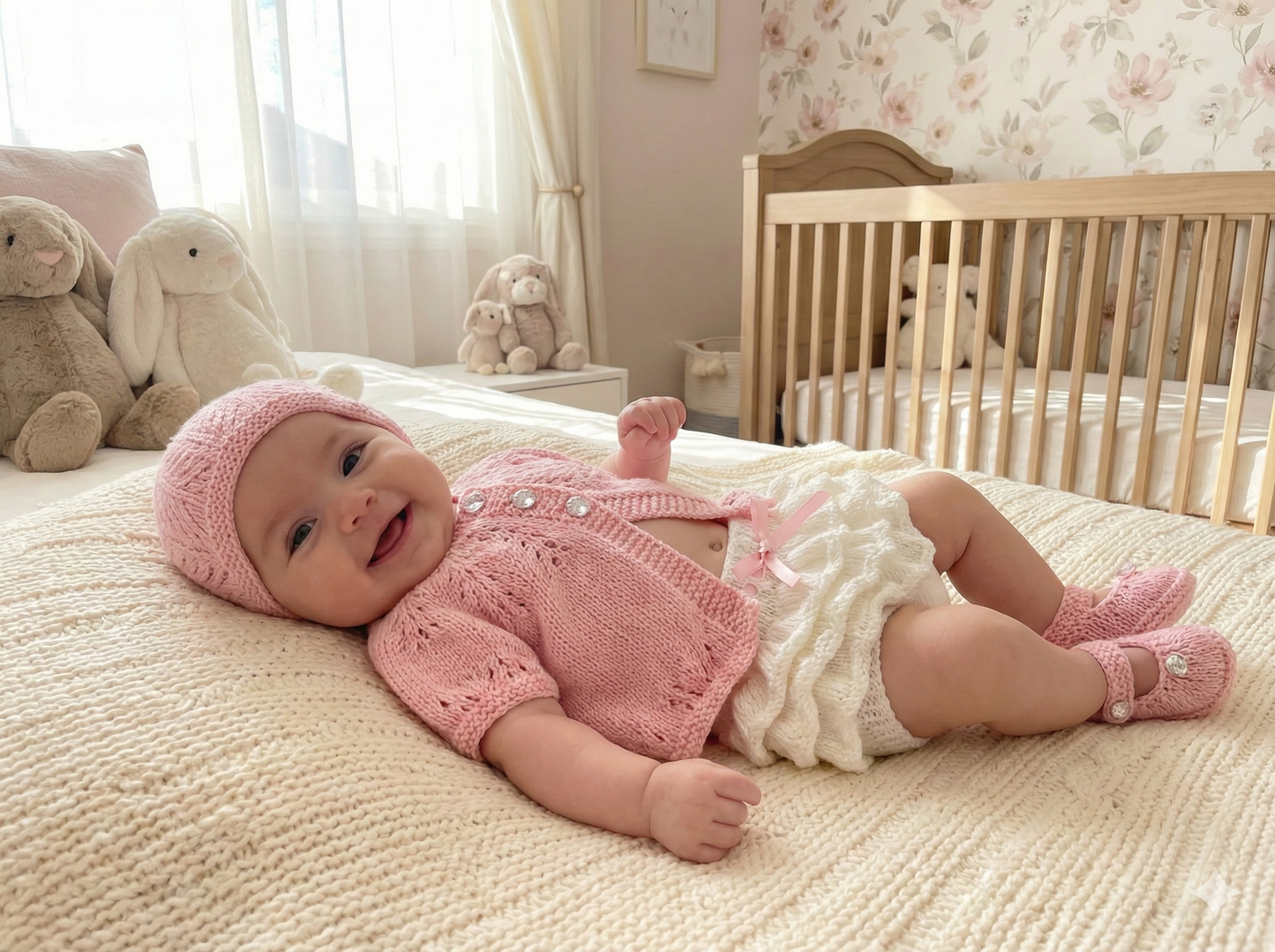 "Amber” cardigan Knitting pattern for Reborn doll 16 -22” or 0-3 Mth Old Baby