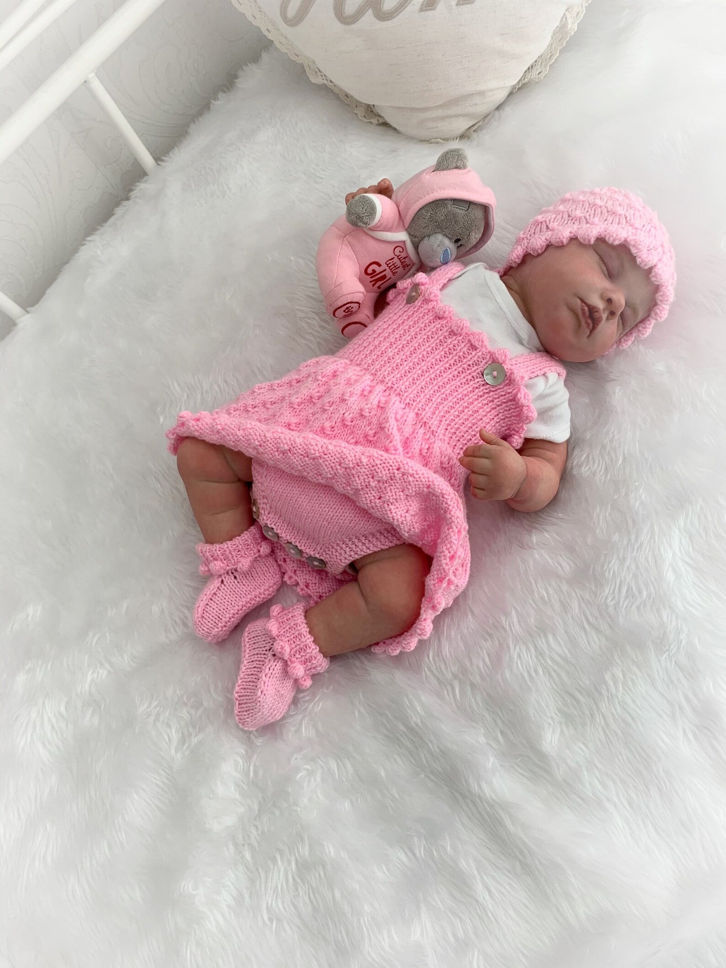 "Petunia” Shorts and Dress set Knitting pattern for Reborn doll 16 -22” or 0-3 Mth Old Baby