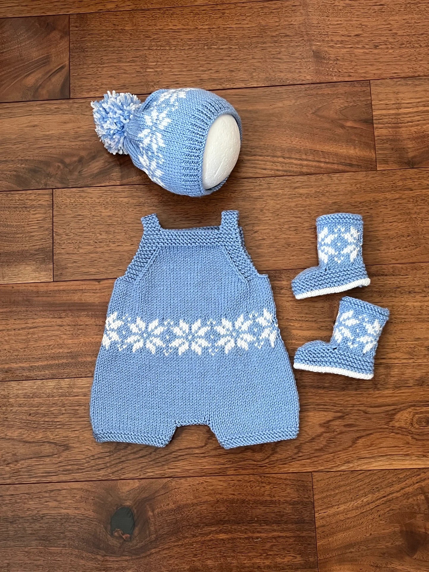 "Snowflake” Romper Knitting pattern for Reborn doll 16 -22” or 0-3 Month Old Baby
