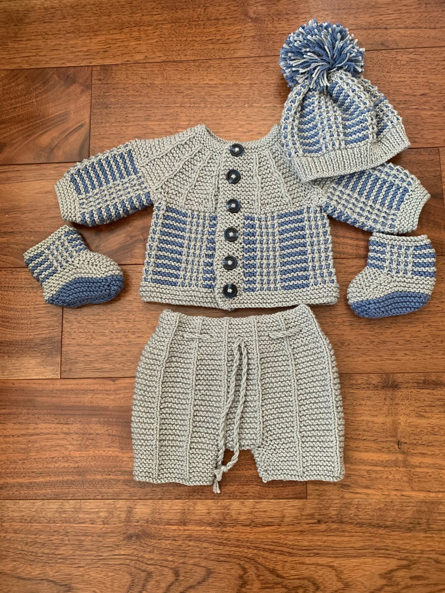 "Nathan” 4 Piece set knitting pattern for reborn doll 16-22" or 0-3 month old baby