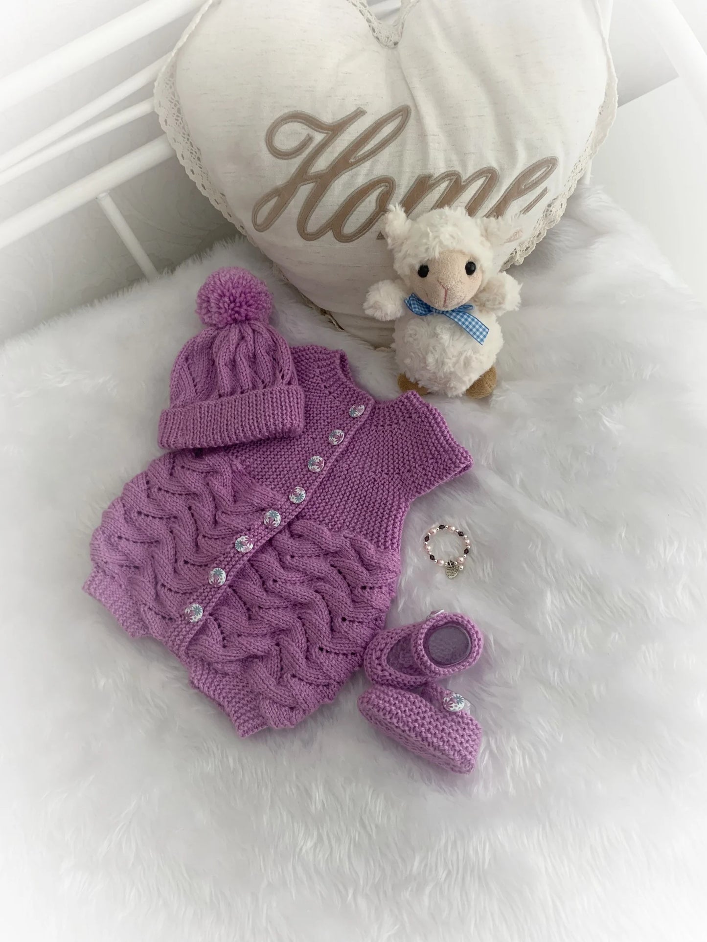 "Gardenia ” Sideways made Knitting pattern for Reborn doll 16 -22” or 0-3 Mth Old Baby