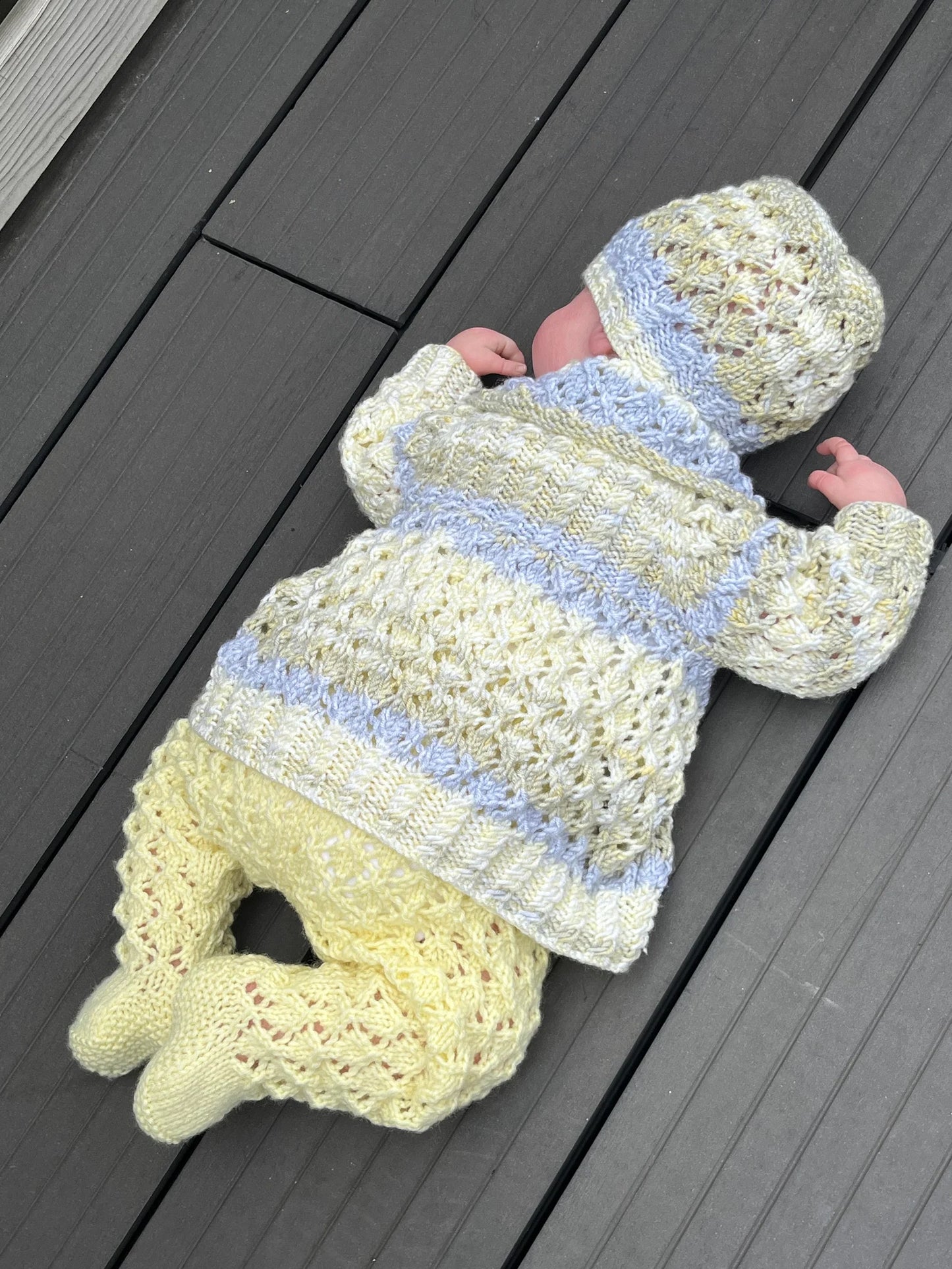 "Jelly Bean” 3 piece set Knitting pattern for Reborn doll 16 -22” or 0-3 Month Old Baby