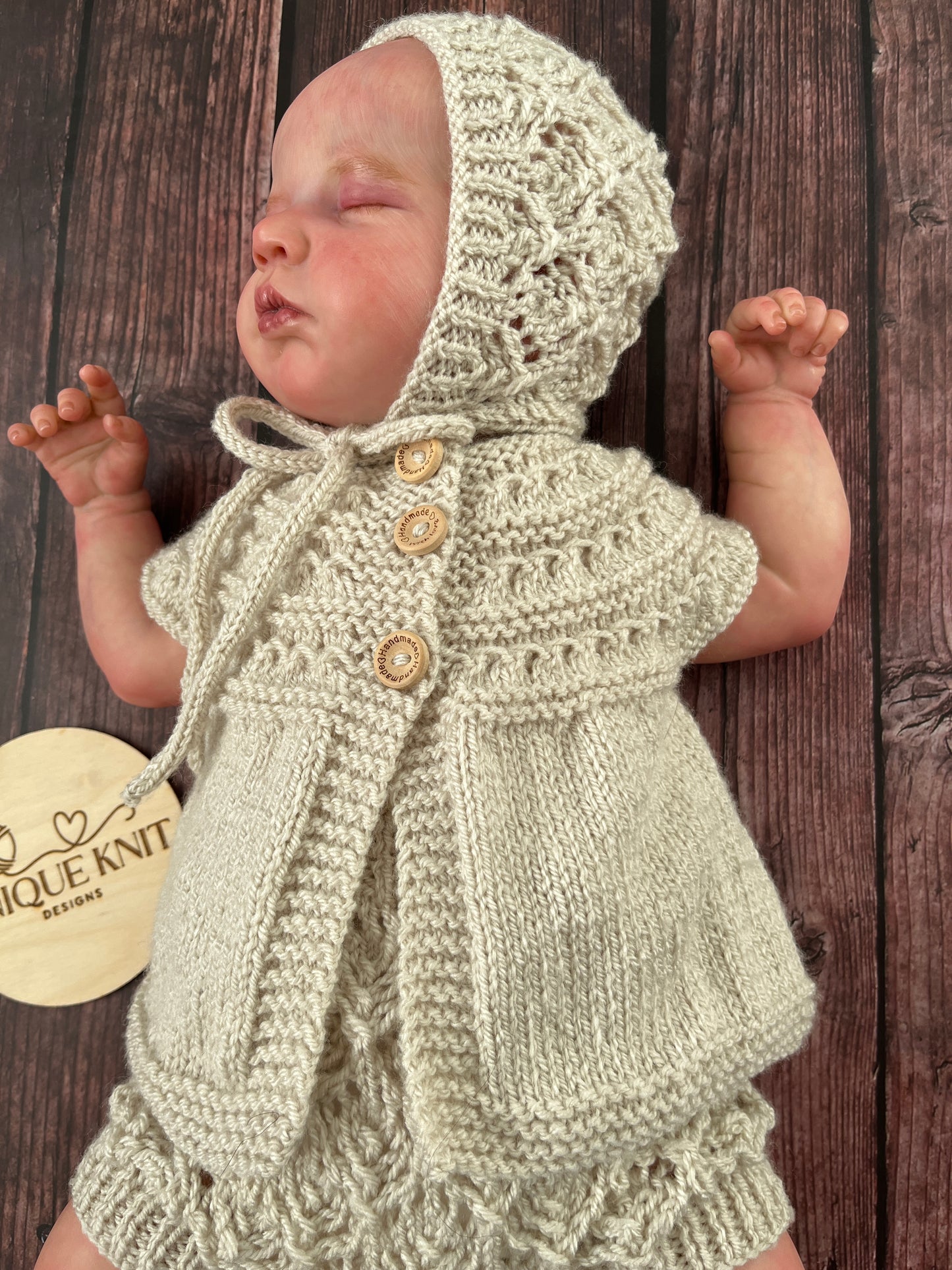 "Rianne” 4 Piece Knitting pattern set for Reborn doll 16 -22” or 0-3 Month Old Baby