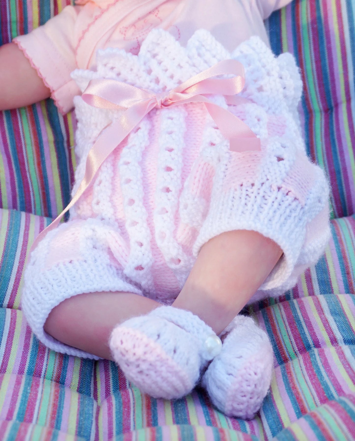 "Rosebud” Summer set Knitting pattern for Reborn doll 16 -22” or 0-3 Mth Old Baby