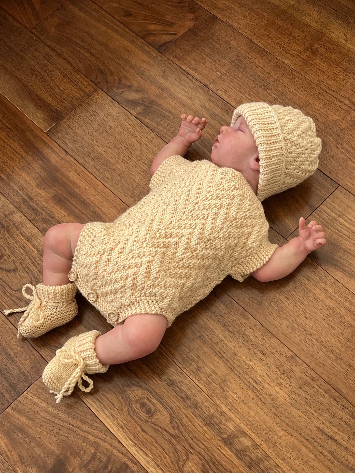 "Neptune” Romper Knitting pattern for Reborn doll 16 -22” or 0-3 Month Old Baby