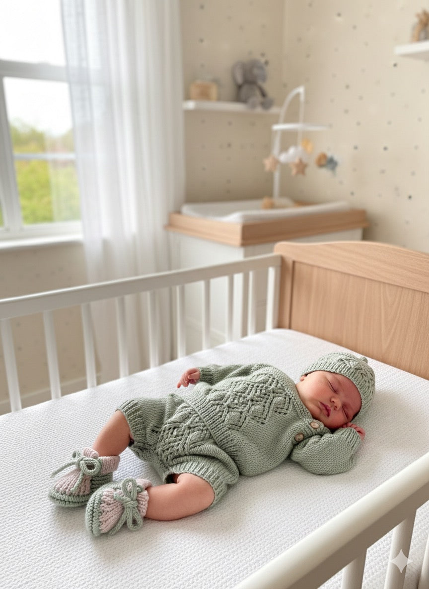 "Jordan” 4 Piece Knitting pattern set for Reborn doll 16 -22” or 0-3 Month Old Baby
