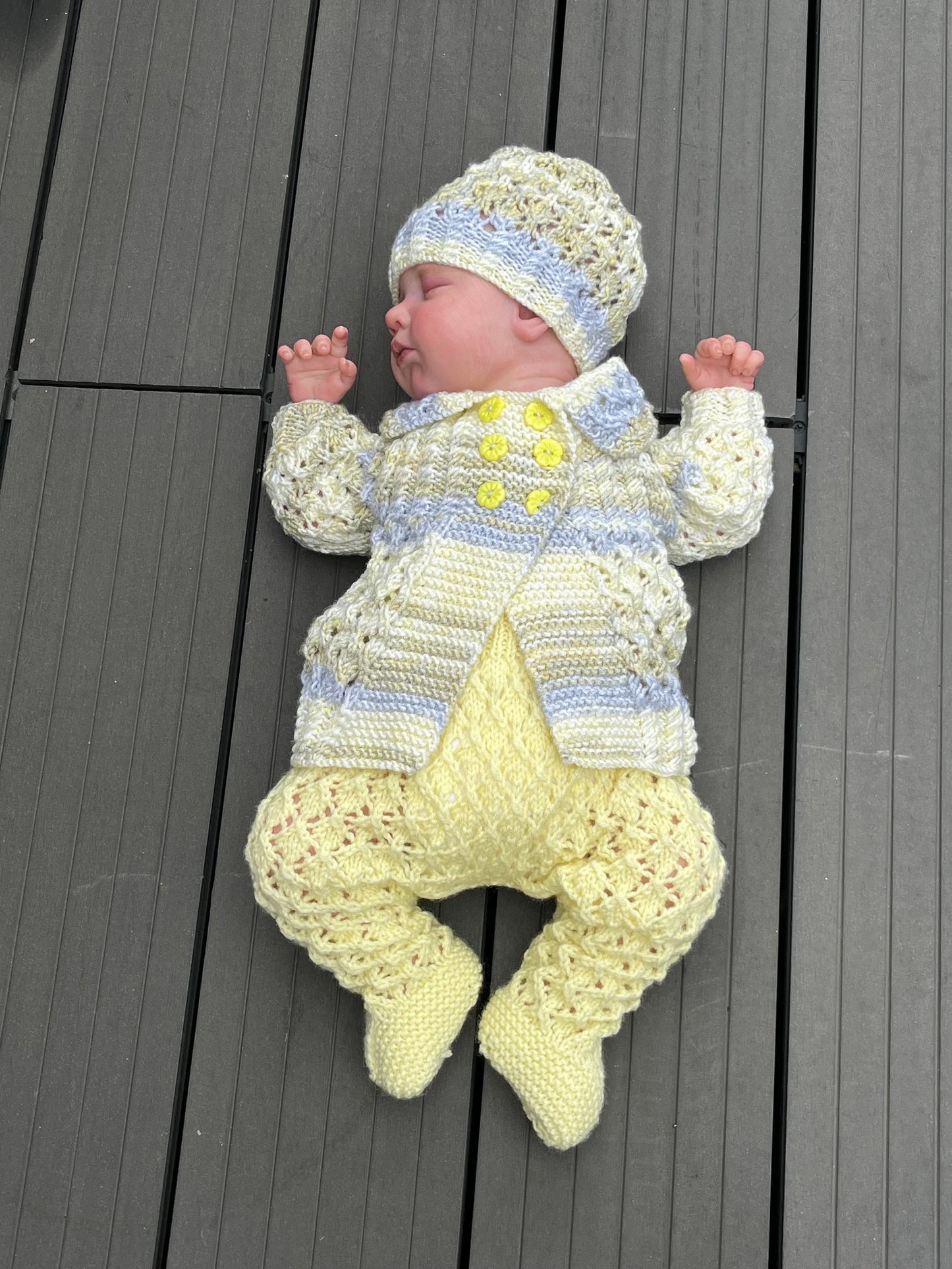 "Jelly Bean” 3 piece set Knitting pattern for Reborn doll 16 -22” or 0-3 Month Old Baby
