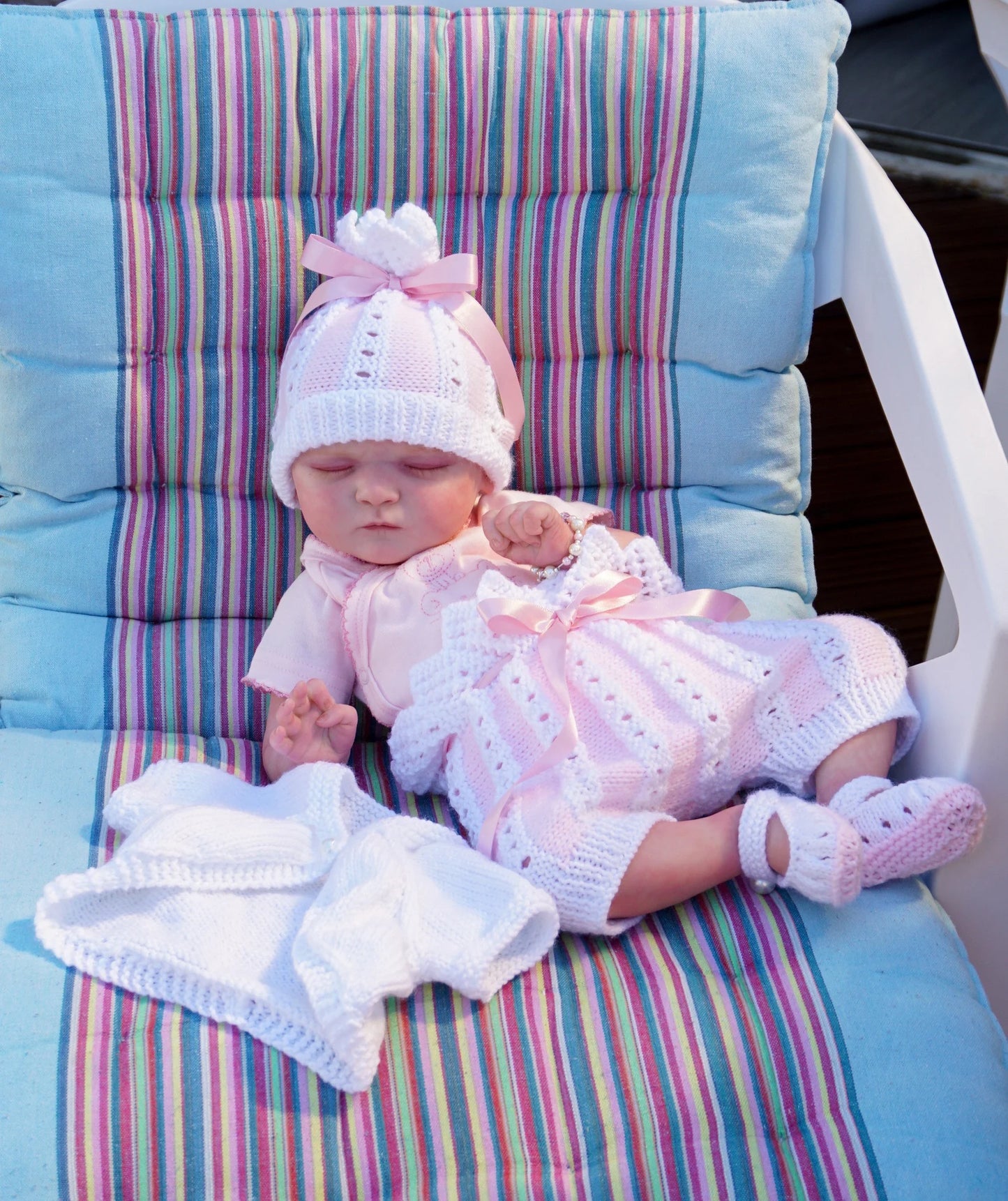 "Rosebud” Summer set Knitting pattern for Reborn doll 16 -22” or 0-3 Mth Old Baby