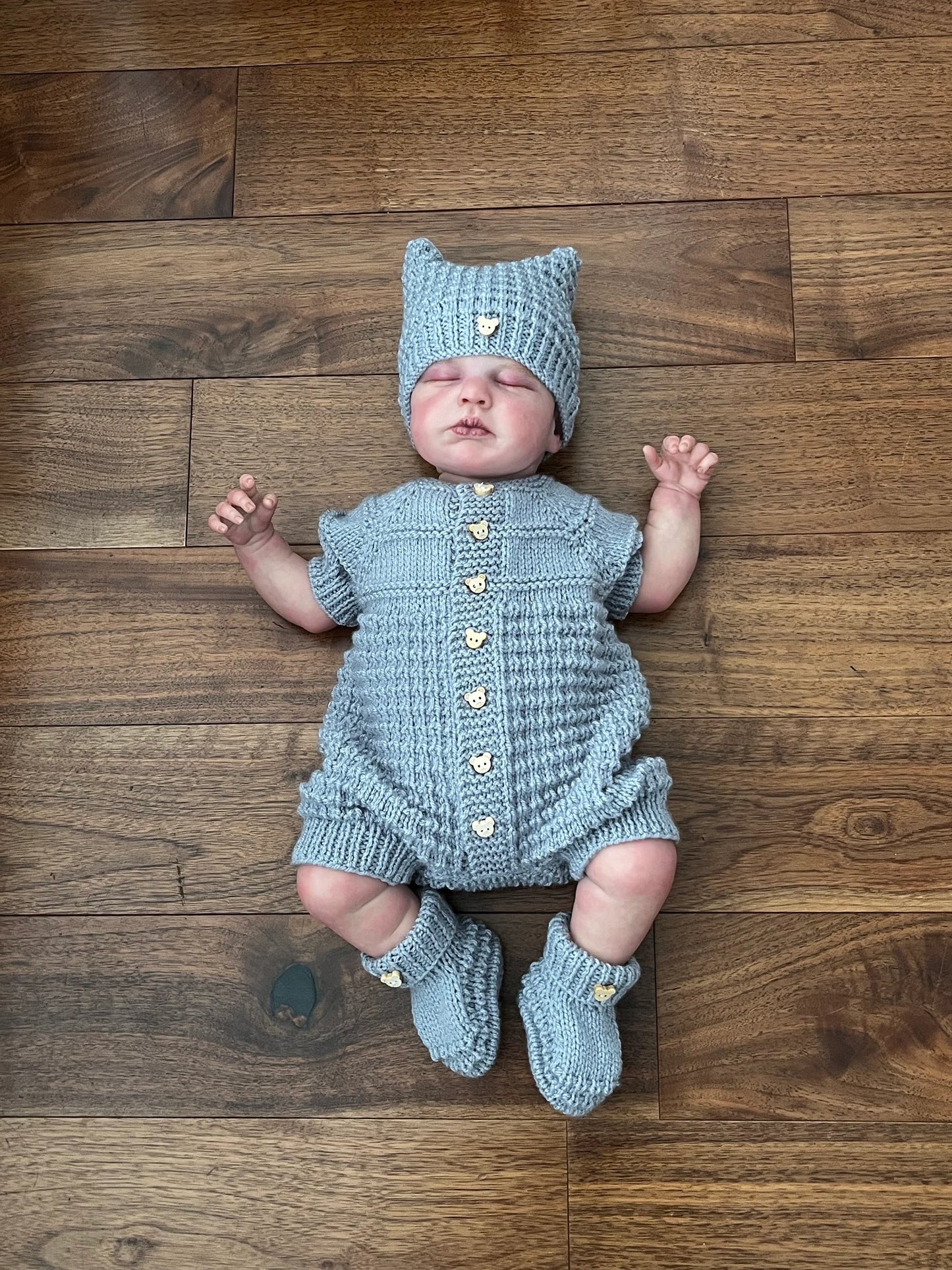 "Mango" Romper knitting pattern for reborn doll 16-22" or 0-3 Month old baby