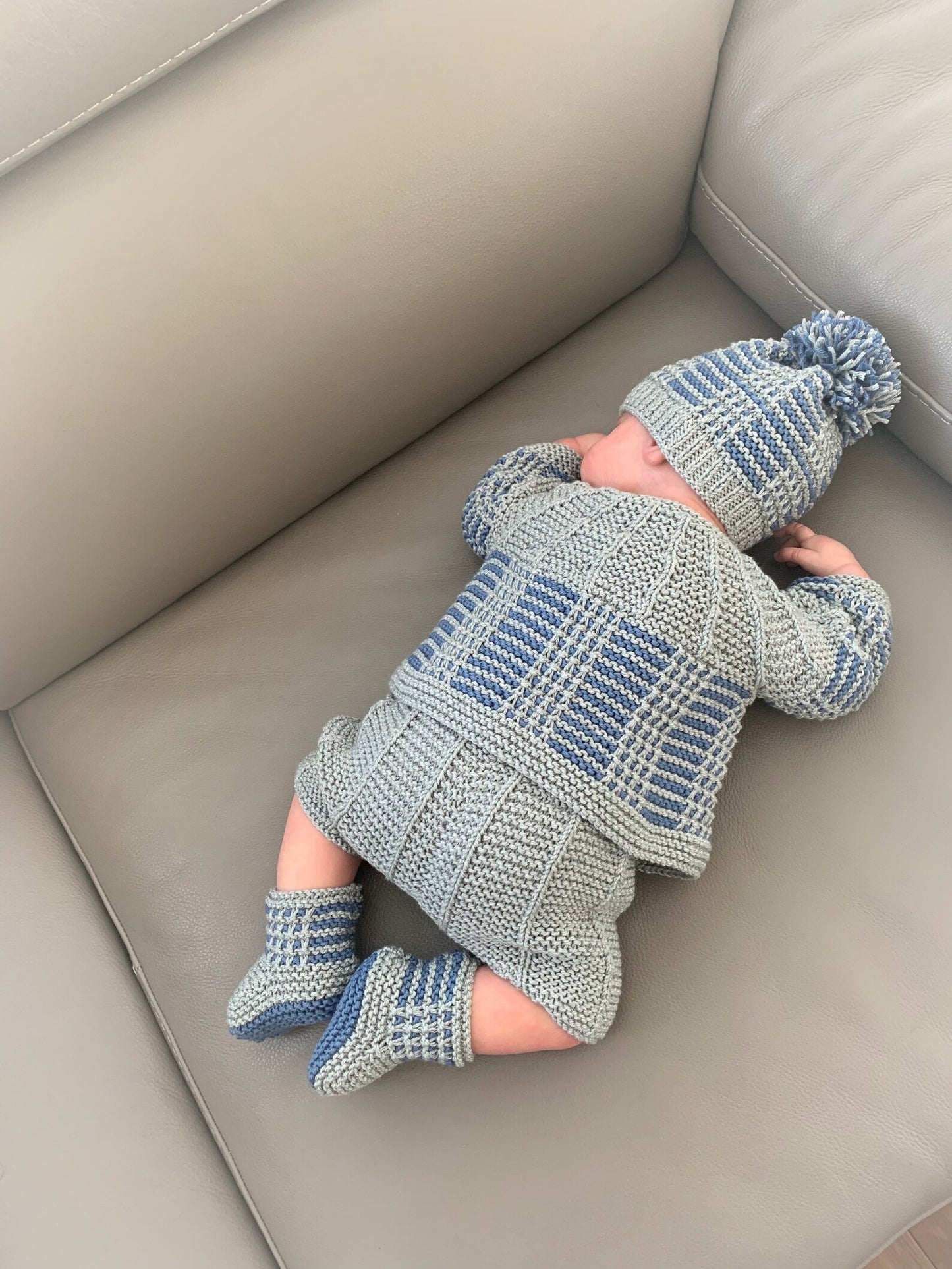 "Nathan” 4 Piece set knitting pattern for reborn doll 16-22" or 0-3 month old baby