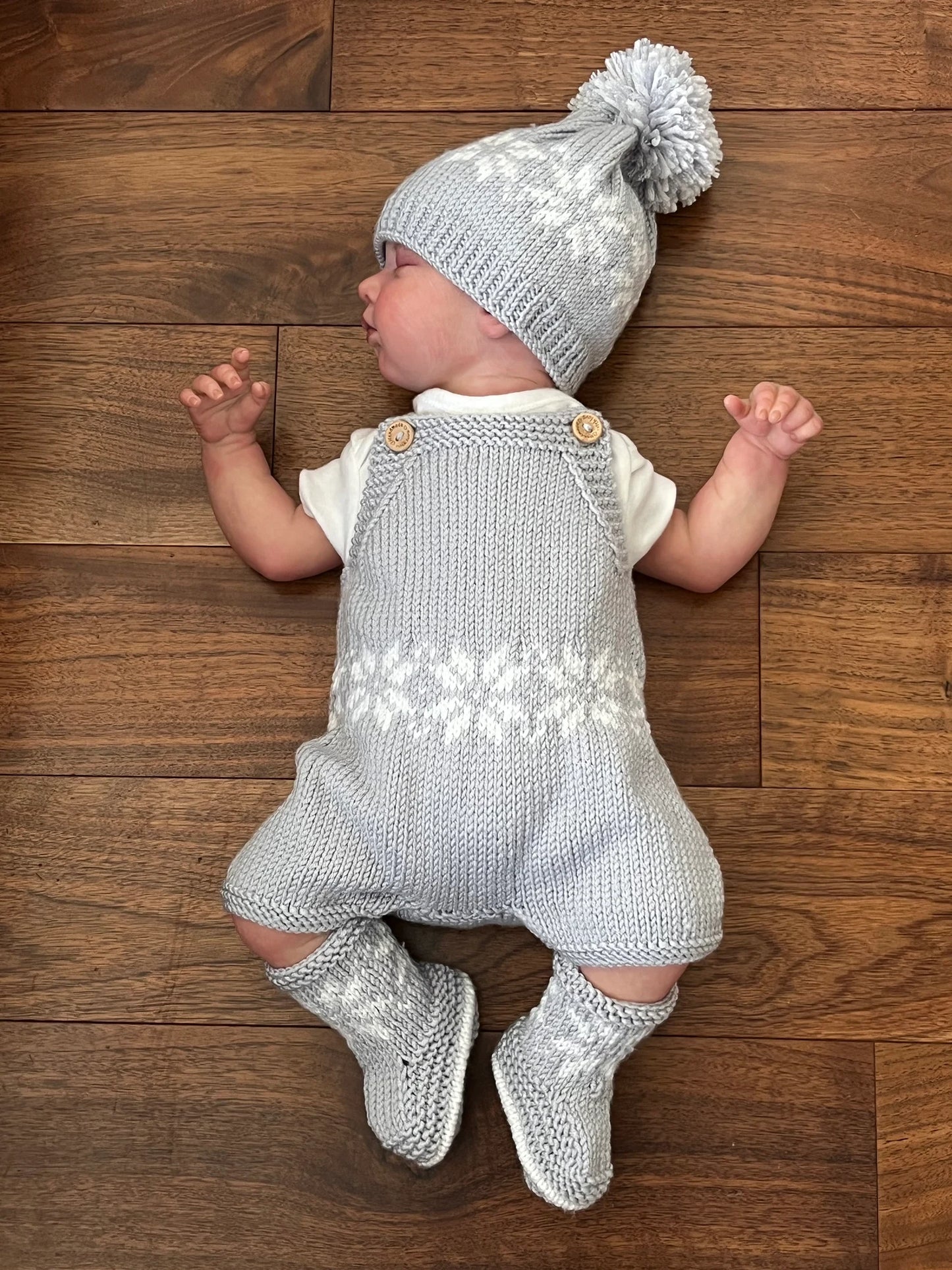 "Snowflake” Romper Knitting pattern for Reborn doll 16 -22” or 0-3 Month Old Baby