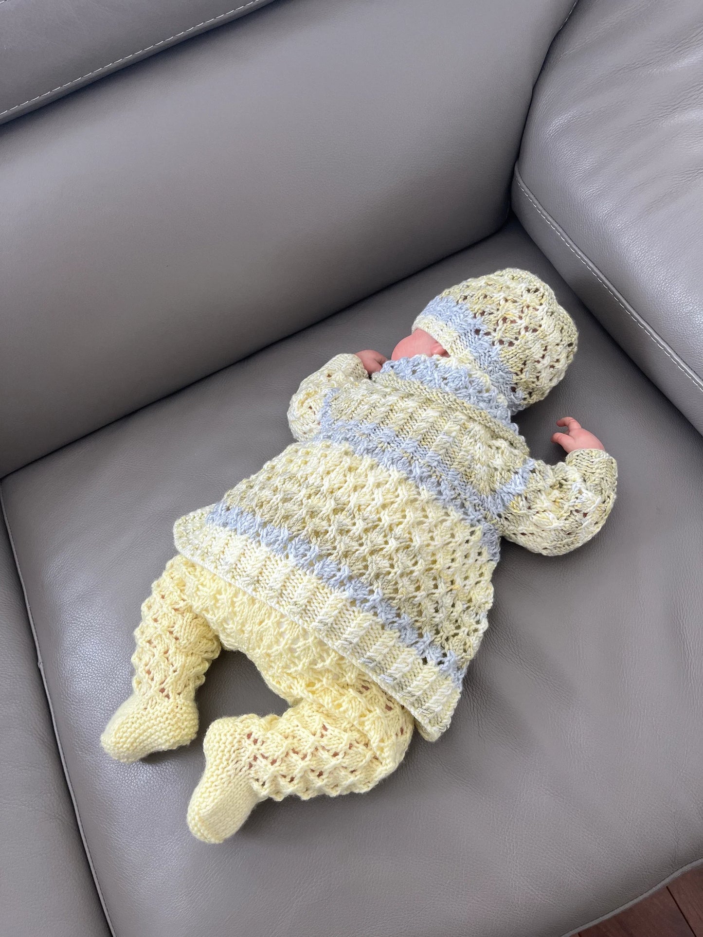 "Jelly Bean” 3 piece set Knitting pattern for Reborn doll 16 -22” or 0-3 Month Old Baby