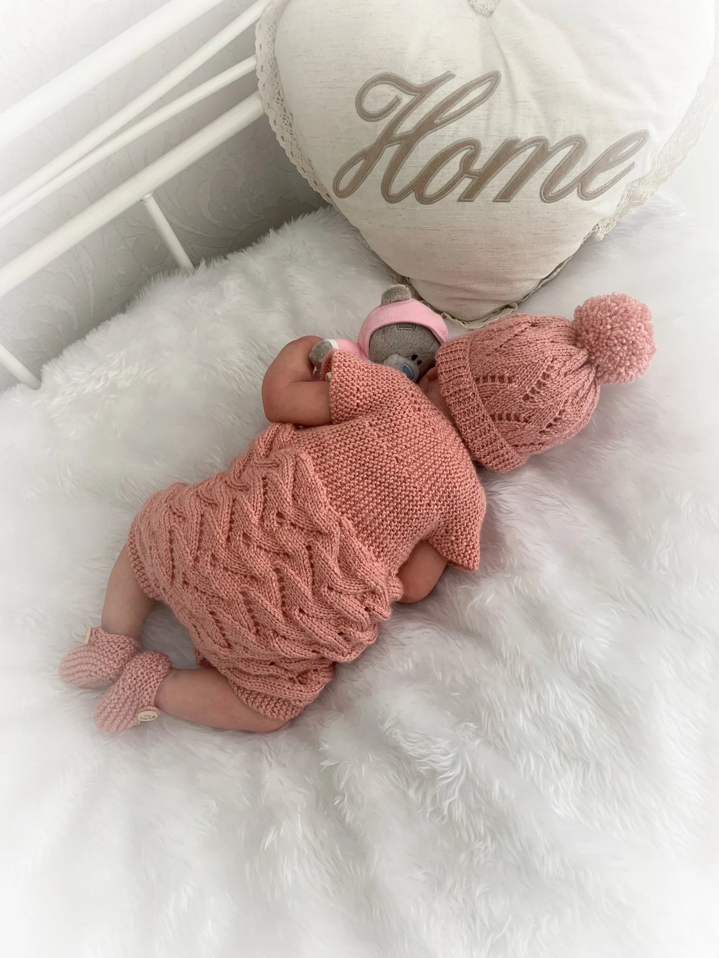 "Gardenia ” Sideways made Knitting pattern for Reborn doll 16 -22” or 0-3 Mth Old Baby