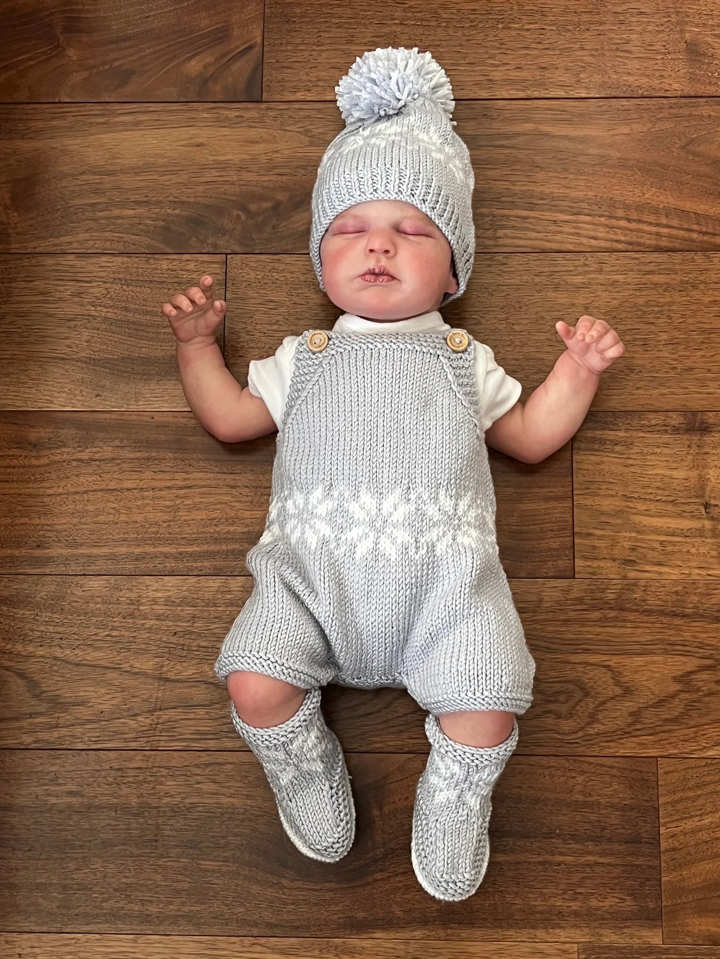 "Snowflake” Romper Knitting pattern for Reborn doll 16 -22” or 0-3 Month Old Baby