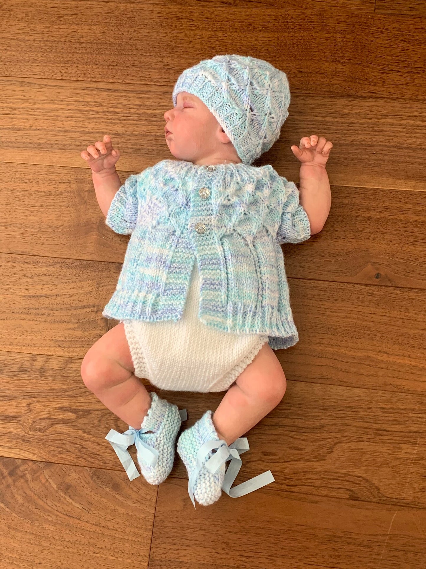 "Sugar & Spice” Multi-piece Knitting pattern for Reborn doll 16 -22” or 0-3 Month Old Baby