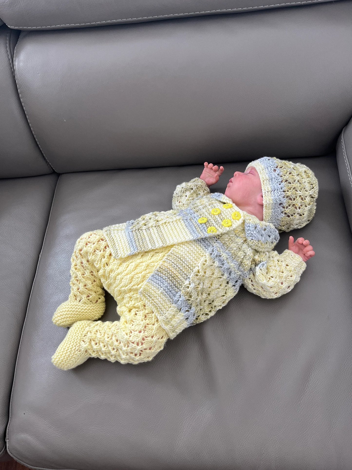 "Jelly Bean” 3 piece set Knitting pattern for Reborn doll 16 -22” or 0-3 Month Old Baby