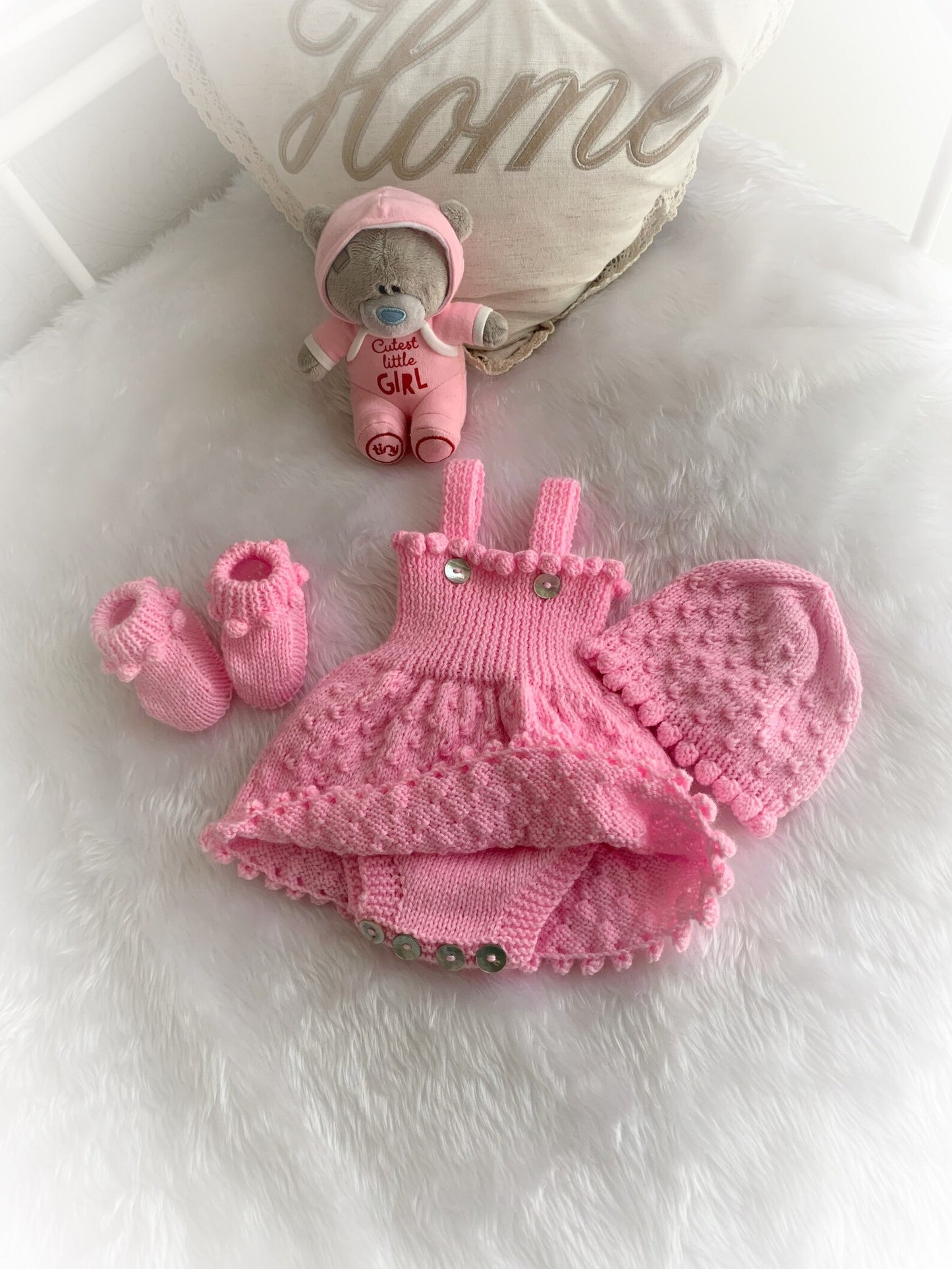 "Petunia” Shorts and Dress set Knitting pattern for Reborn doll 16 -22” or 0-3 Mth Old Baby