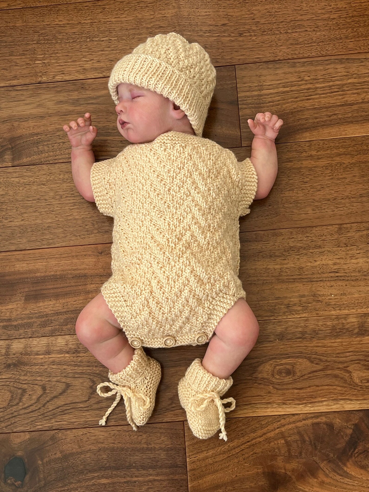 "Neptune” Romper Knitting pattern for Reborn doll 16 -22” or 0-3 Month Old Baby