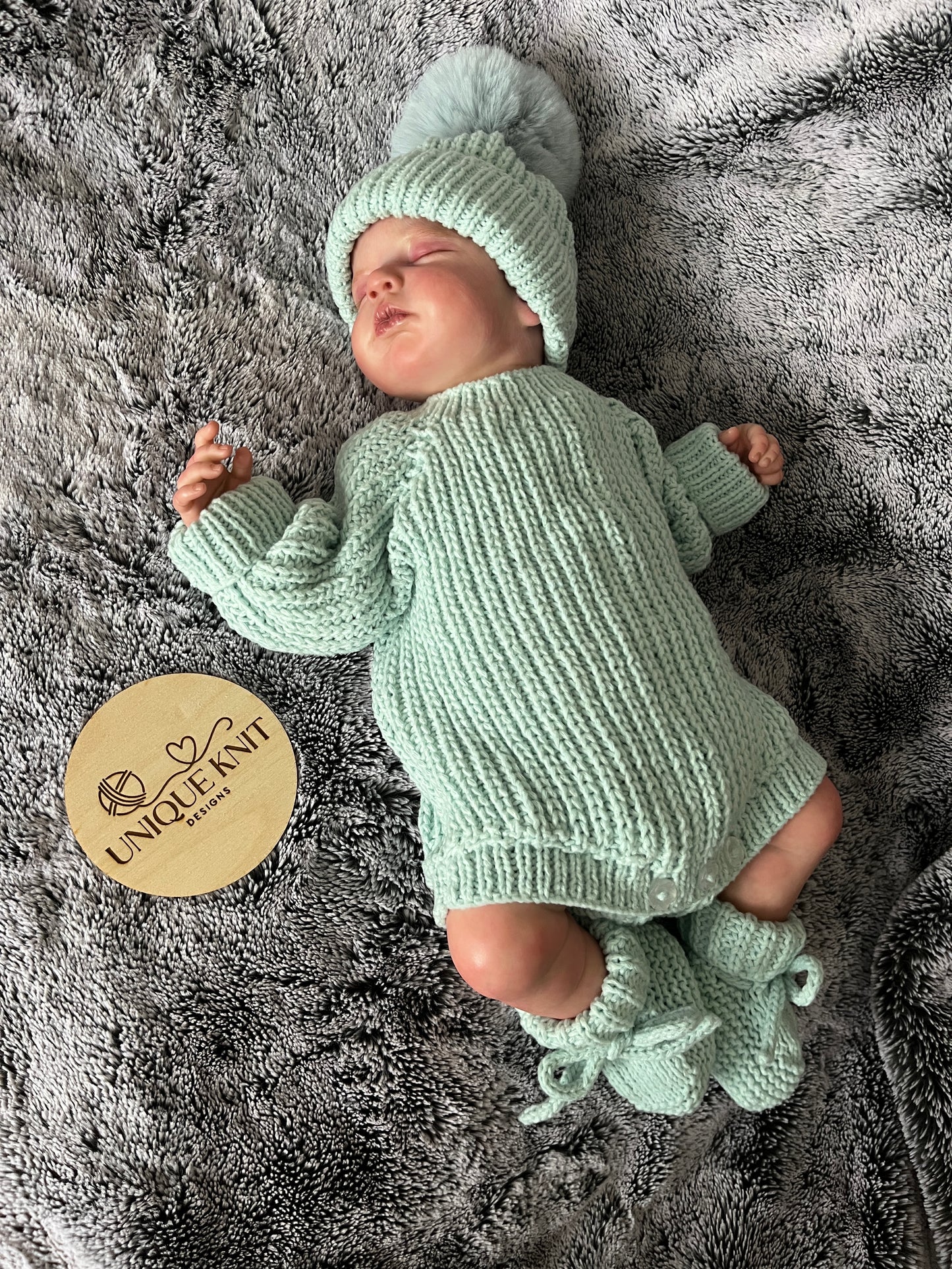 "Snuggles” 3 piece Knitting pattern set for Reborn doll 19 -24” or 0-6 Month Old Baby
