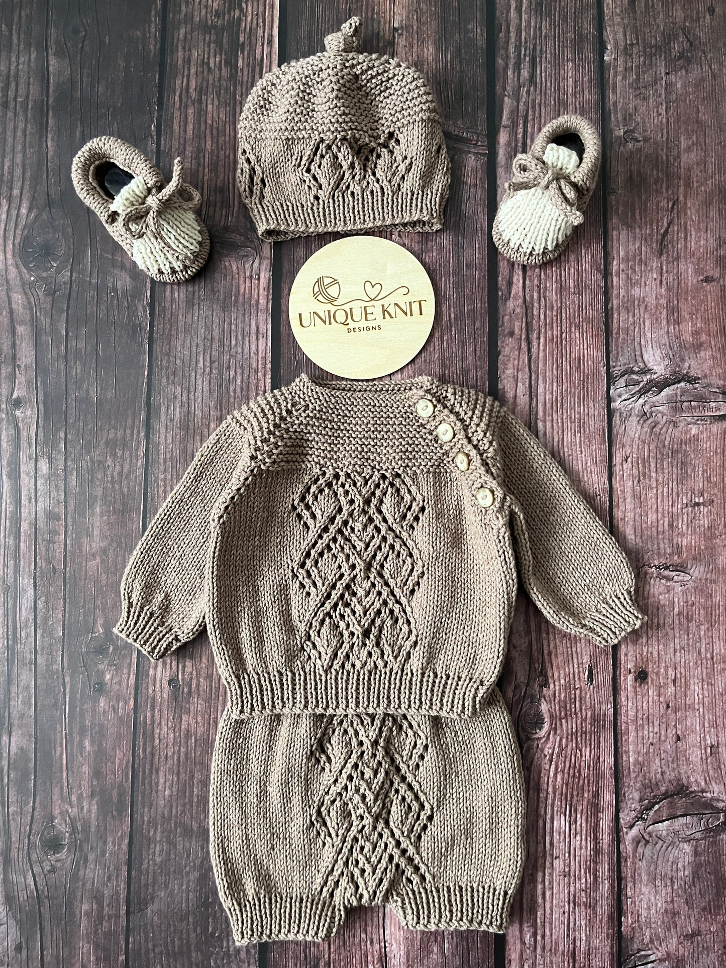 "Jordan” 4 Piece Knitting pattern set for Reborn doll 16 -22” or 0-3 Month Old Baby