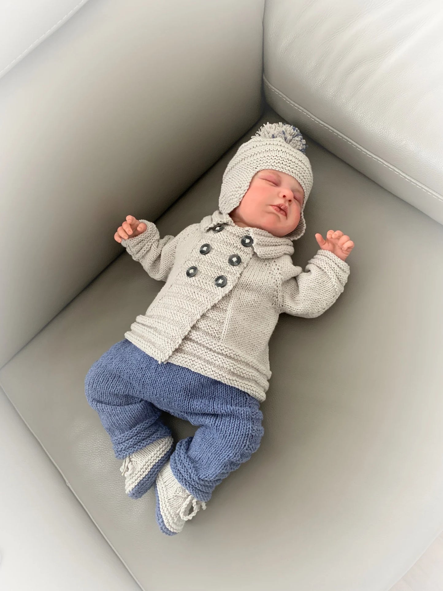 "Rowan” 4 Piece Set Knitting pattern for Reborn doll 16-22” or 0-3 Mth Old Baby