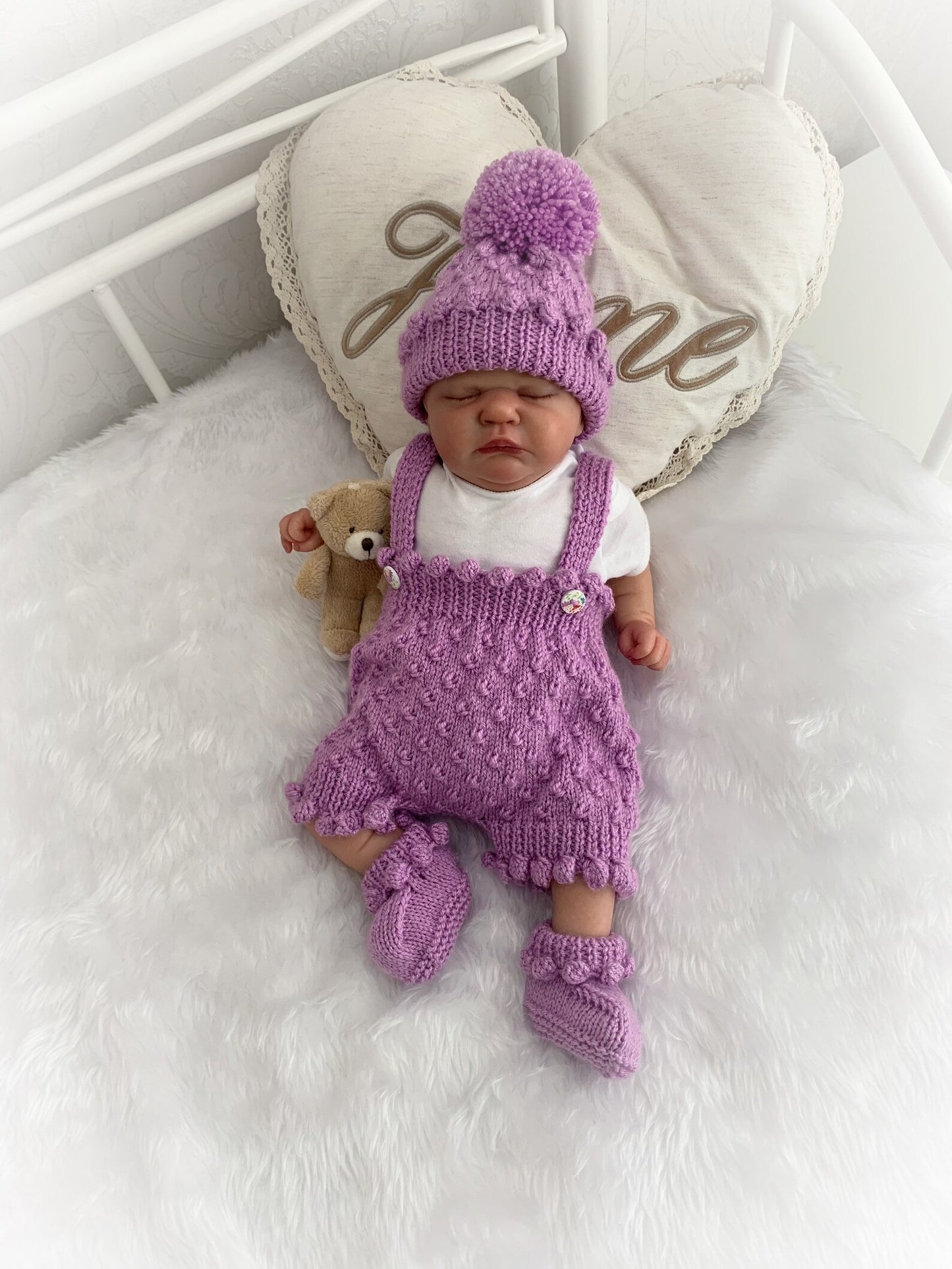 "Petunia” Shorts and Dress set Knitting pattern for Reborn doll 16 -22” or 0-3 Mth Old Baby