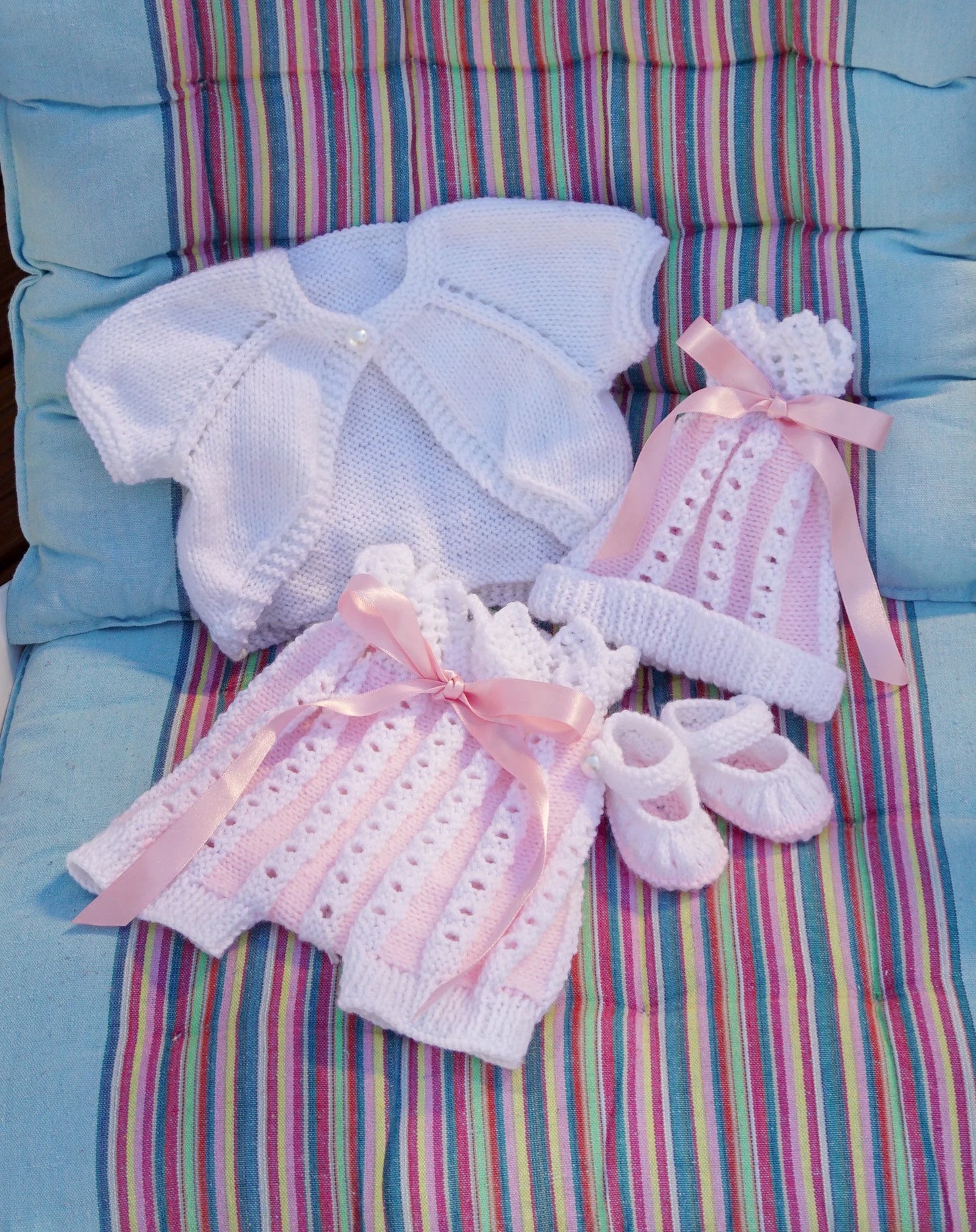 "Rosebud” Summer set Knitting pattern for Reborn doll 16 -22” or 0-3 Mth Old Baby