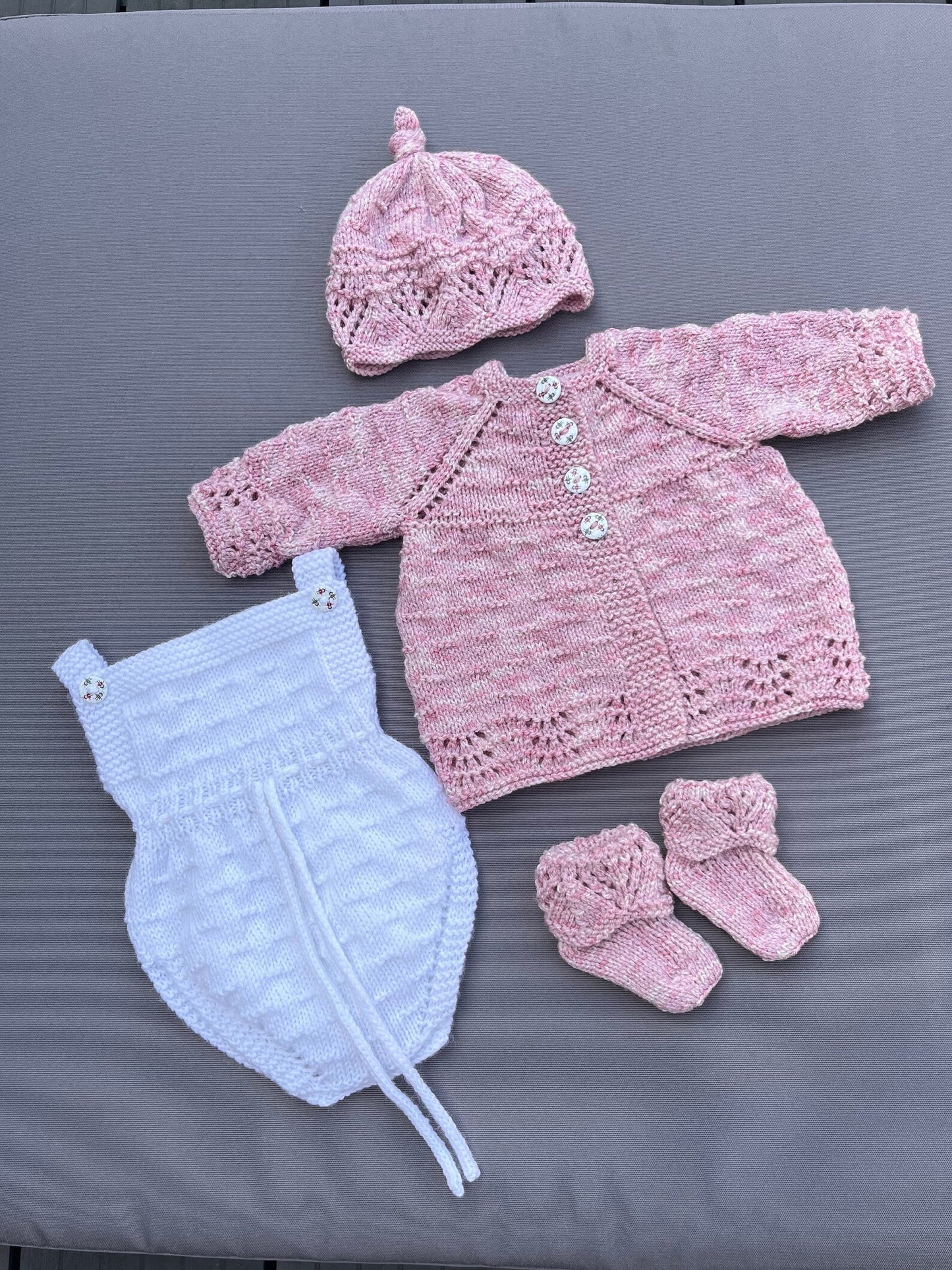 "Windsor” 4 Piece Set Knitting pattern for Reborn doll 16-22” or 0-3 Month Old Baby