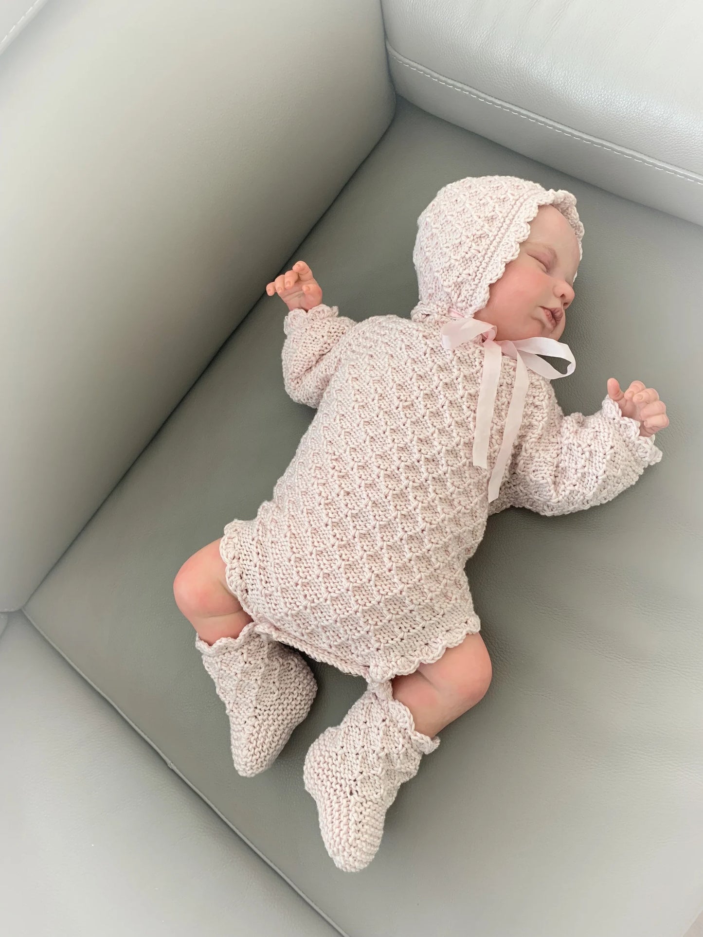 "Frejya” Romper Knitting pattern for Reborn doll 19 -24” or 0-6 Month Old Baby