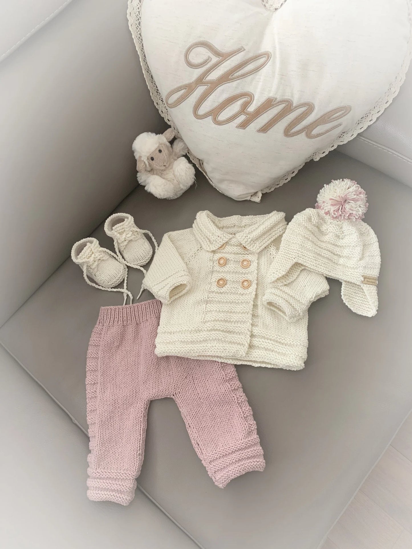 "Rowan” 4 Piece Set Knitting pattern for Reborn doll 16-22” or 0-3 Mth Old Baby