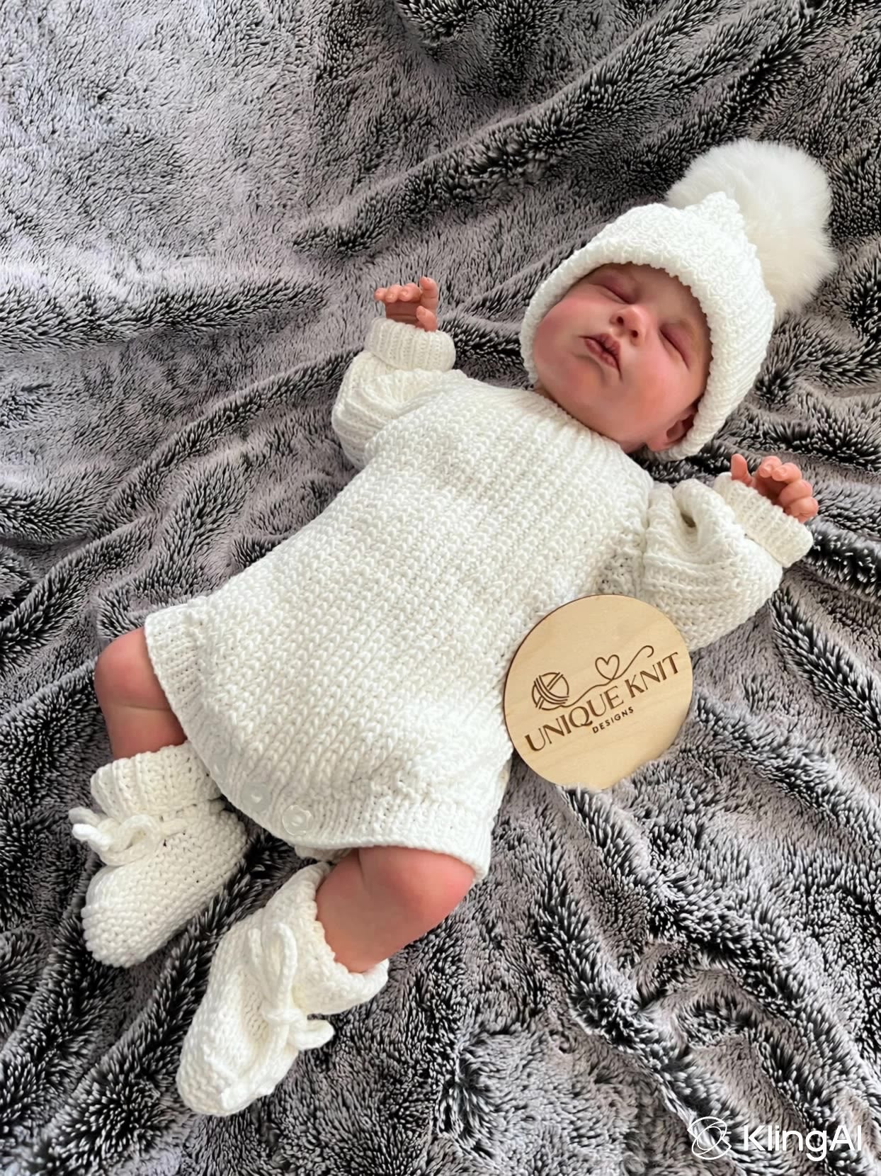 "Snuggles” 3 piece Knitting pattern set for Reborn doll 19 -24” or 0-6 Month Old Baby