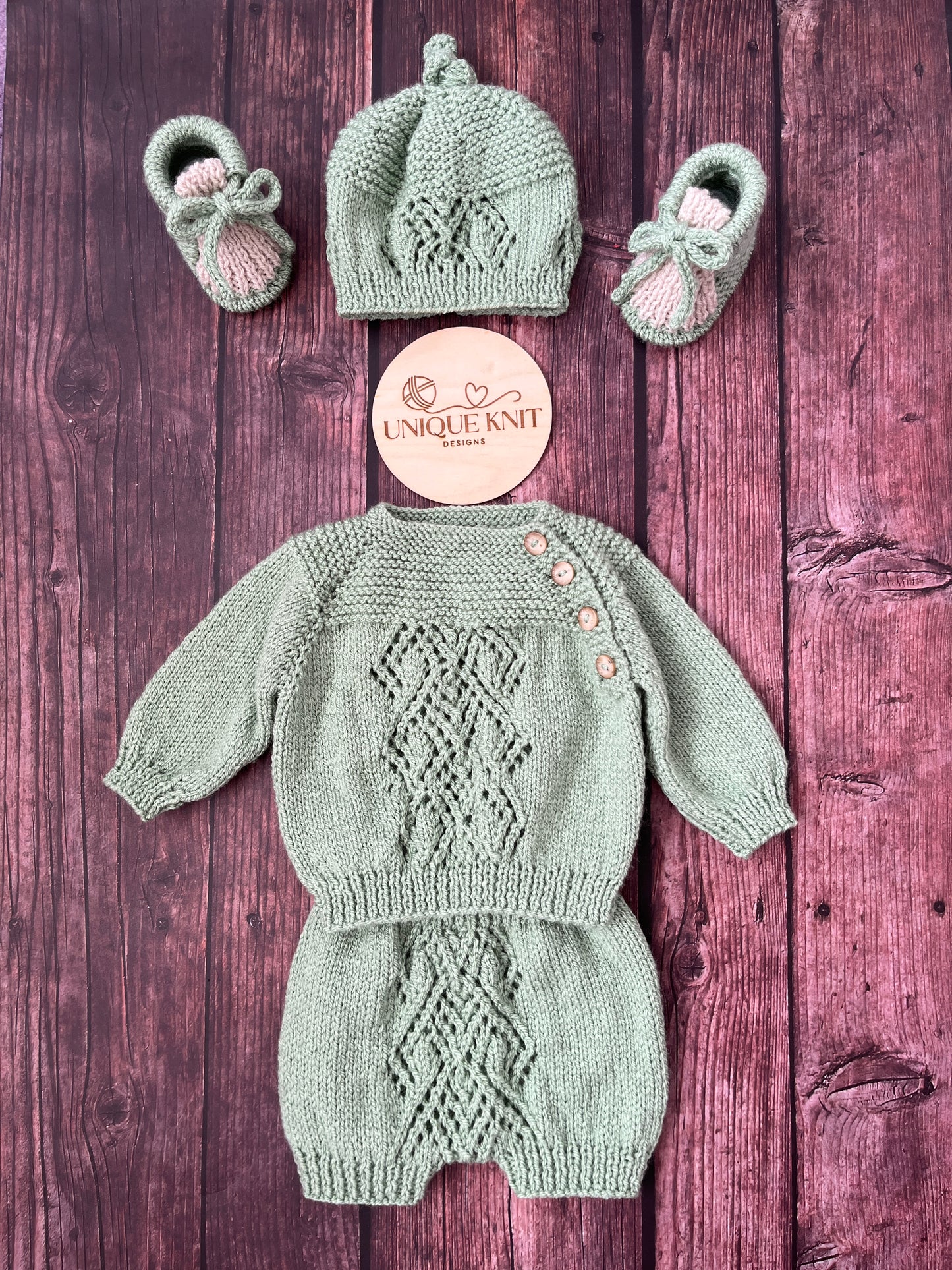 "Jordan” 4 Piece Knitting pattern set for Reborn doll 16 -22” or 0-3 Month Old Baby